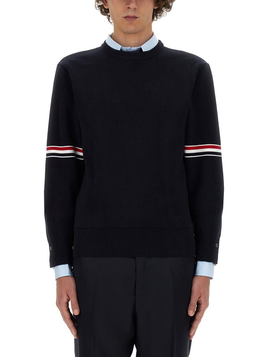 Shop Thom Browne Cotton Jersey In Blue