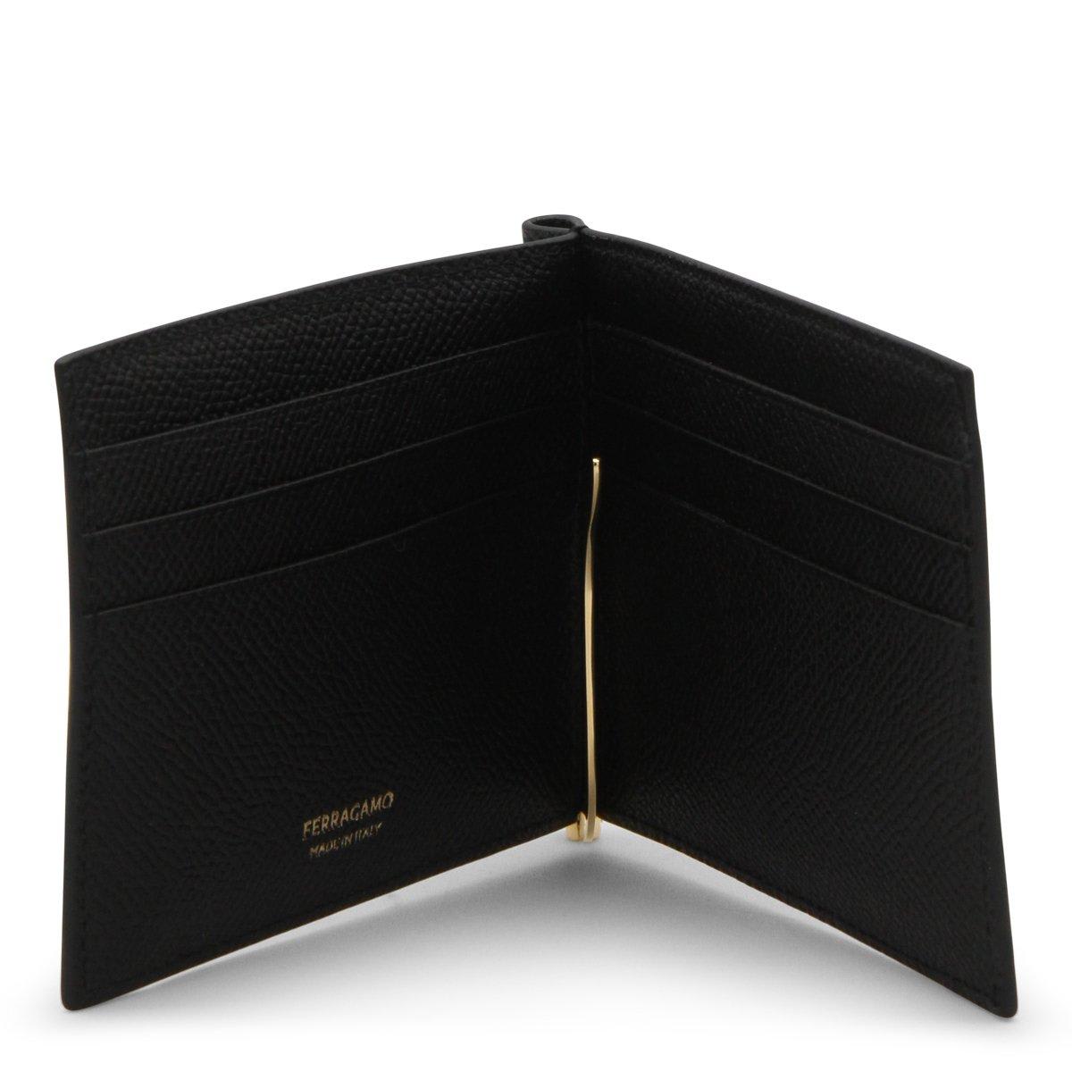 Ferragamo Logo Plaque Bi-fold Wallet In Black
