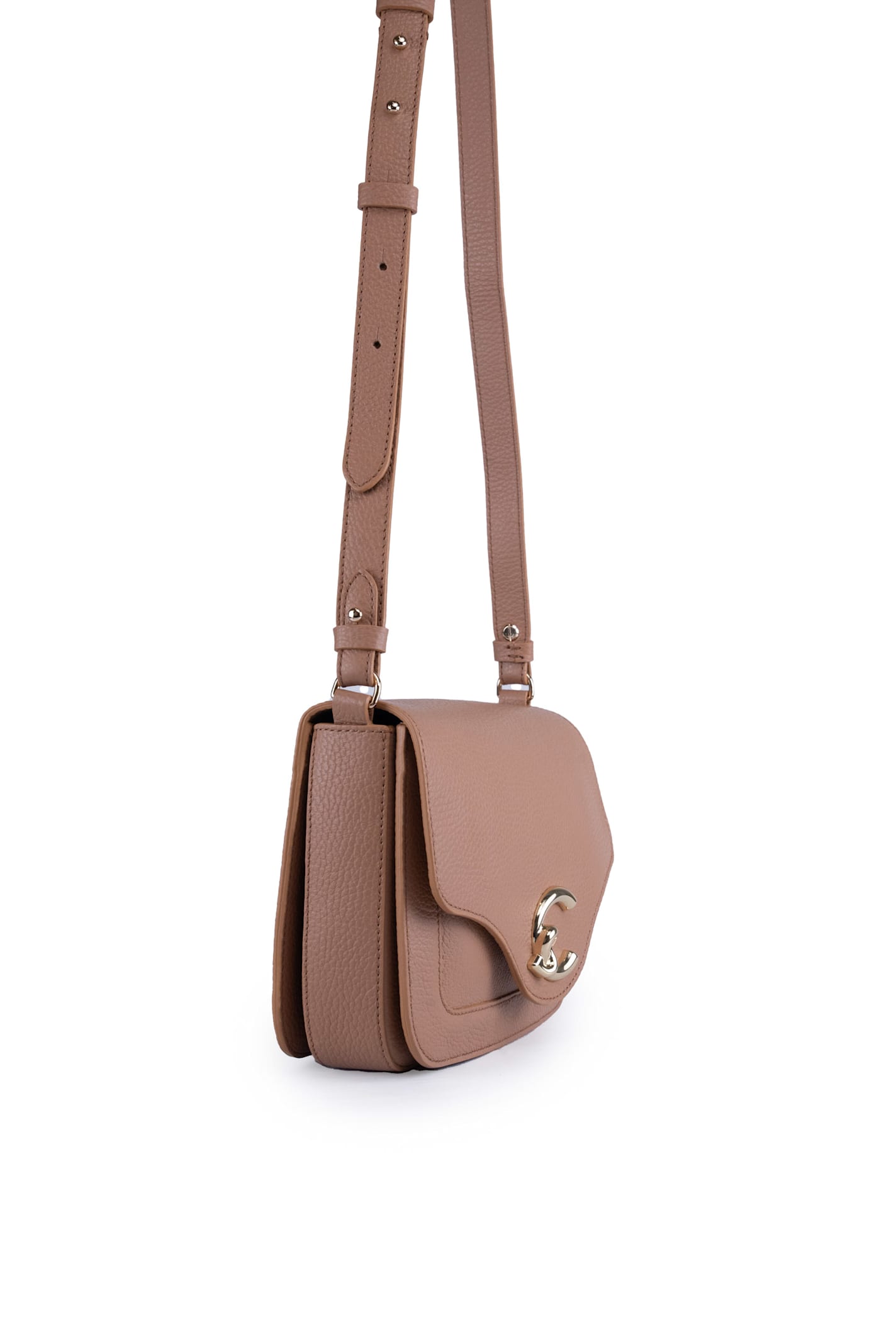 Shop Coccinelle C-me Leather Shoulder Bag In Skin
