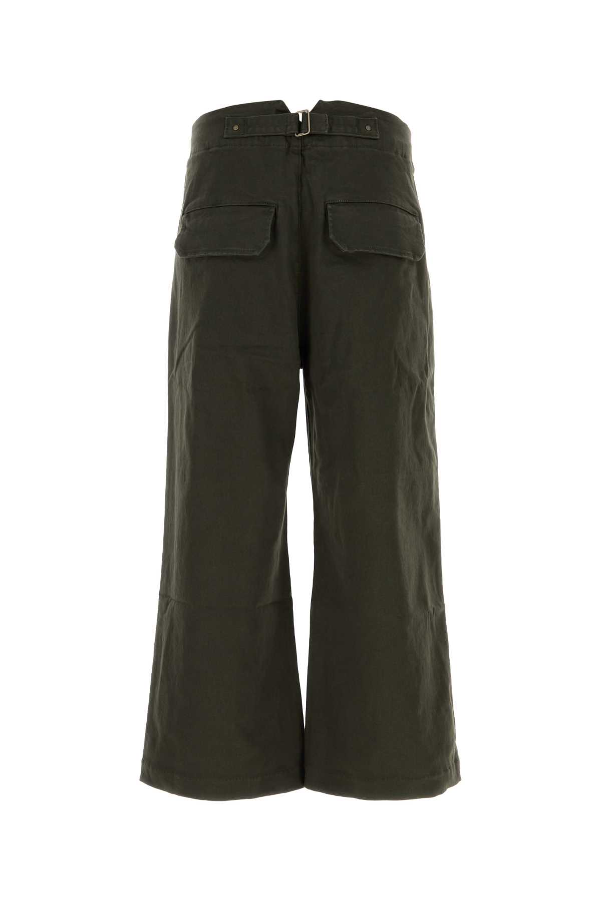 Entire Studios Olive Green Stretch Cotton Pant In Olive