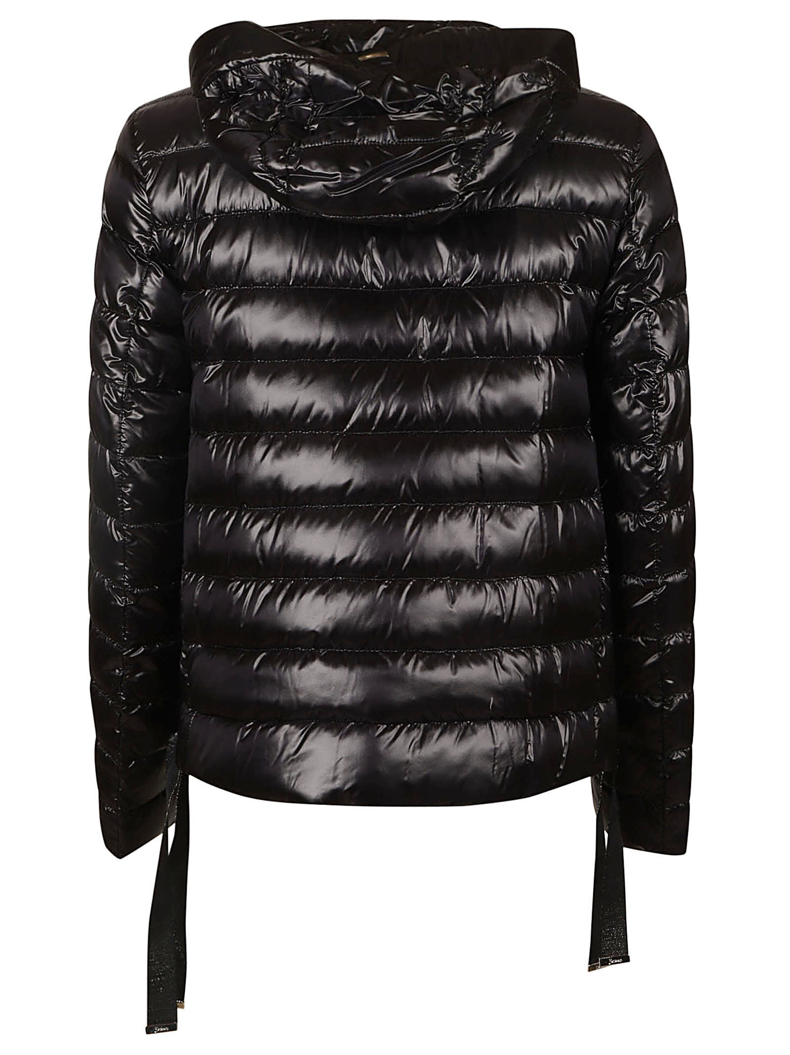 Shop Herno Plain Zipped Padded Jacket In Black