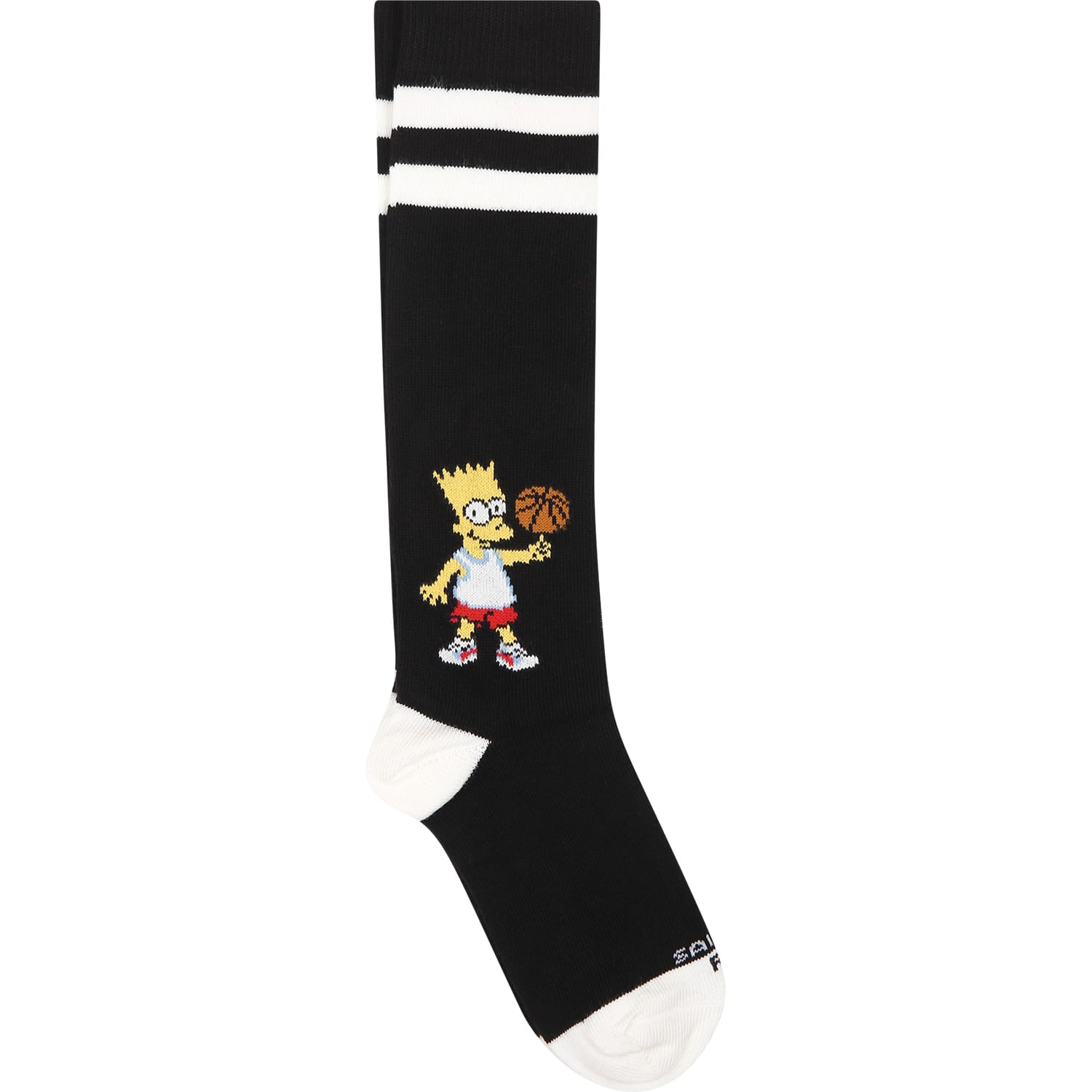 Mc2 Saint Barth Kids' Black Socks For Children With Bart Simpson