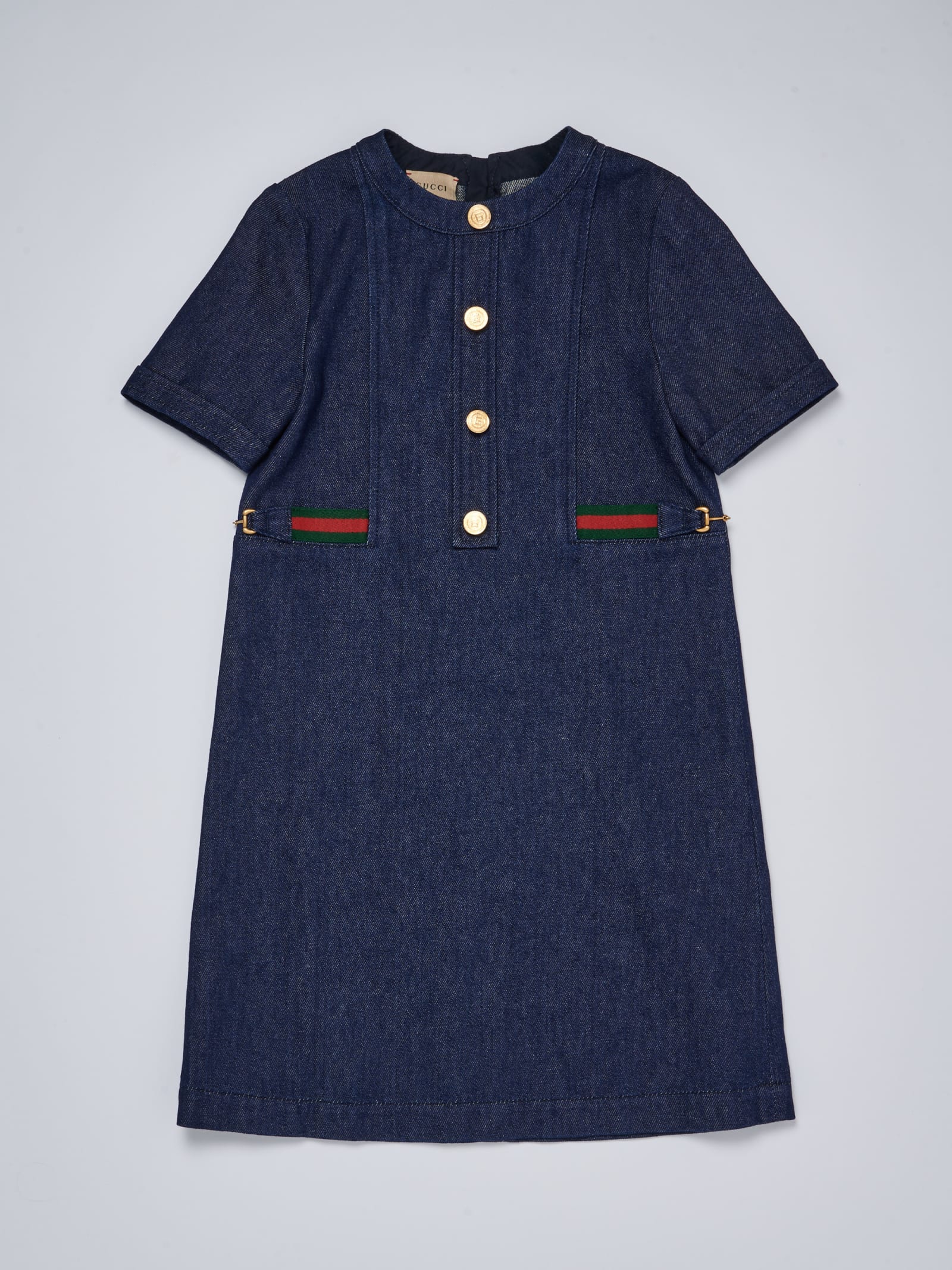 Gucci Kids' Dress Dress In Denim Blu
