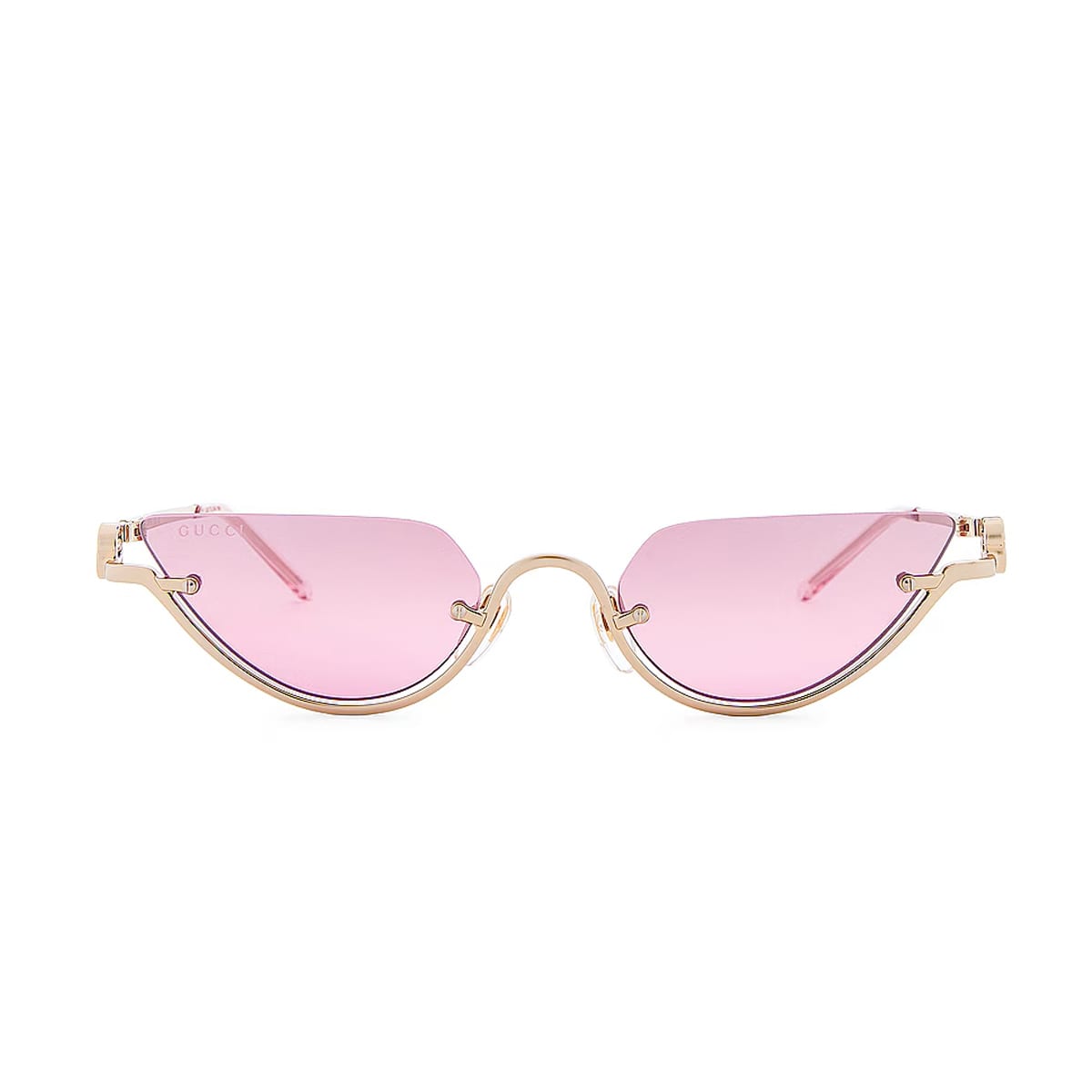 Gucci Gg1603s Linea Gg Logo 003 Gold Pink Sunglasses In Pink