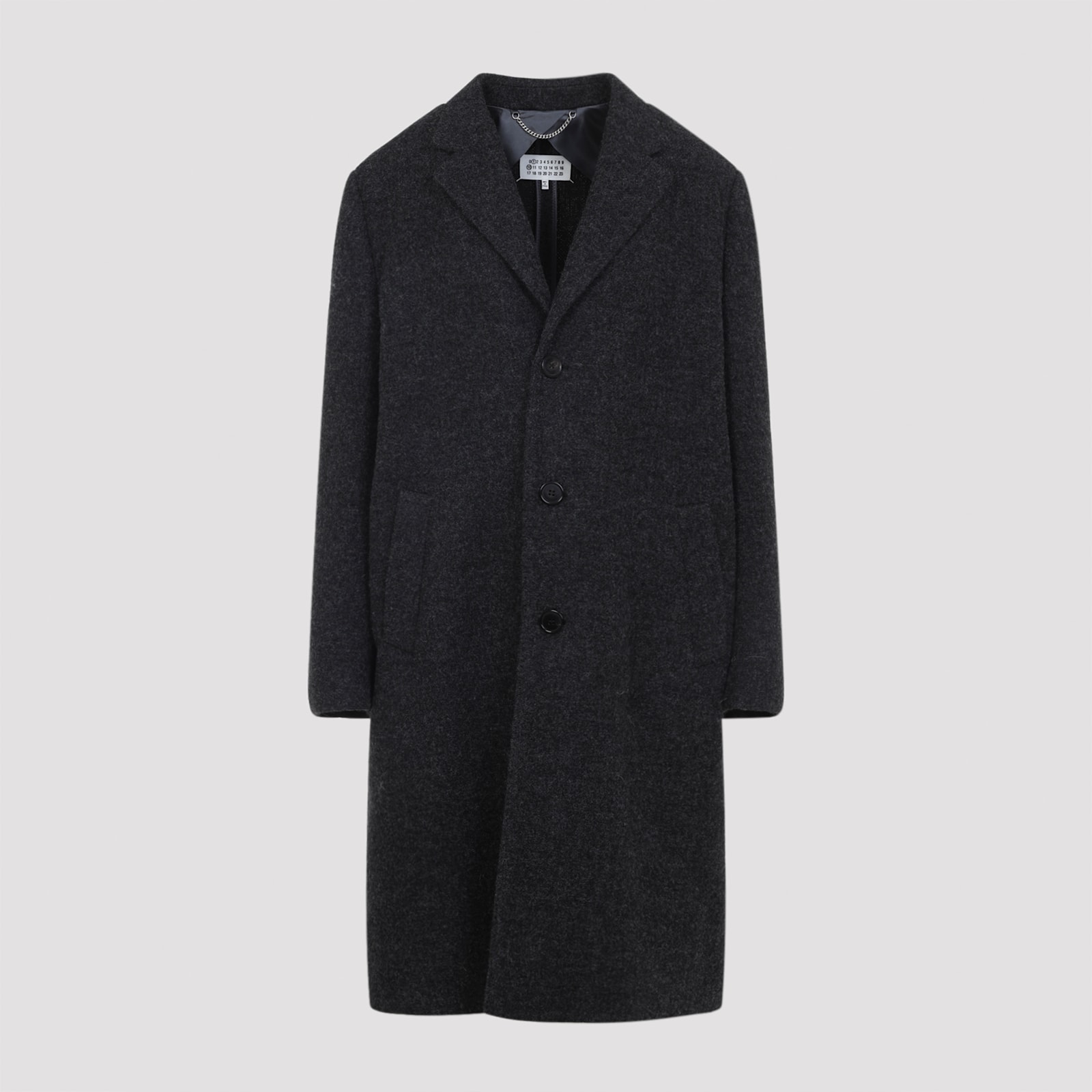 Maison Margiela Tailored Coat With Notched Lapel And Back Vent In Gray