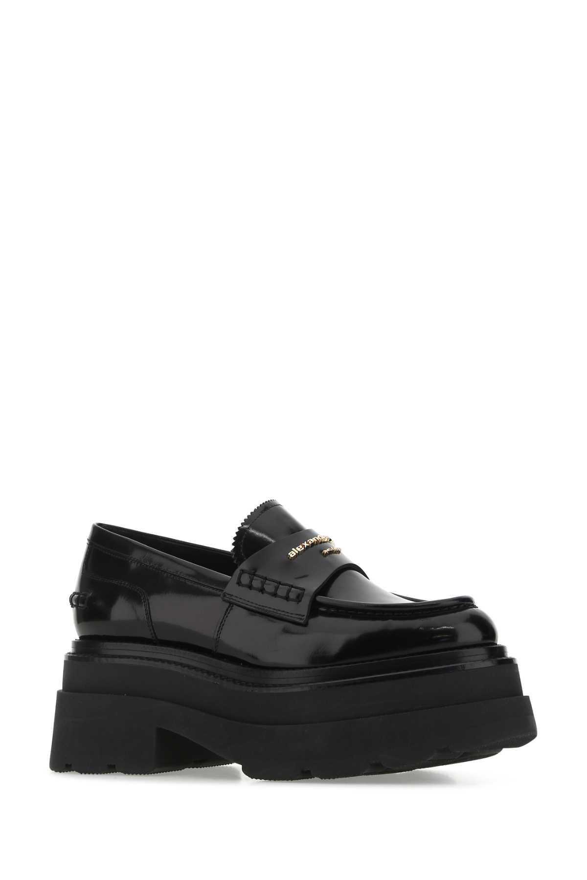 Alexander Wang Black Leather Carter Loafers In Black