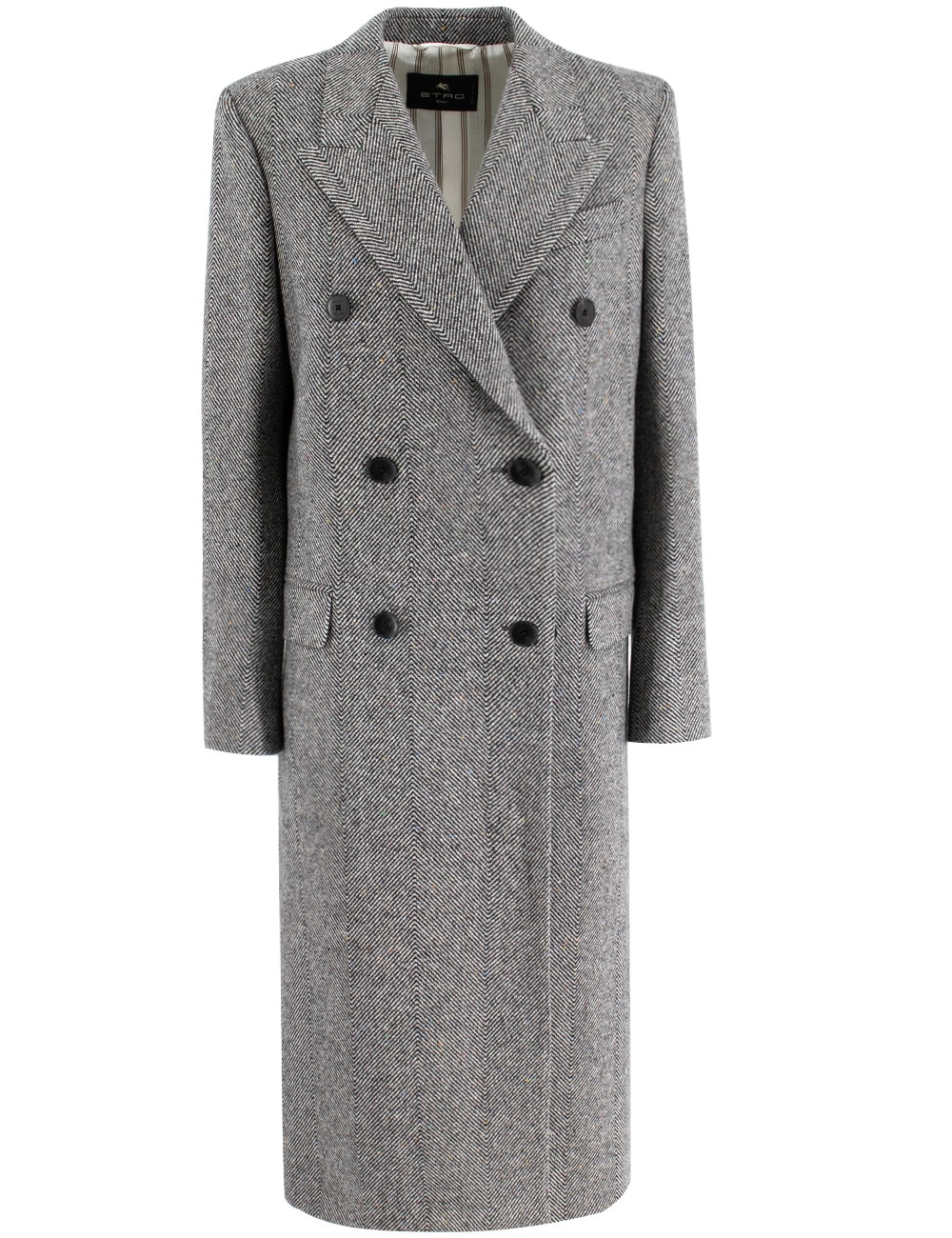 Shop Etro Coat In Bicolor