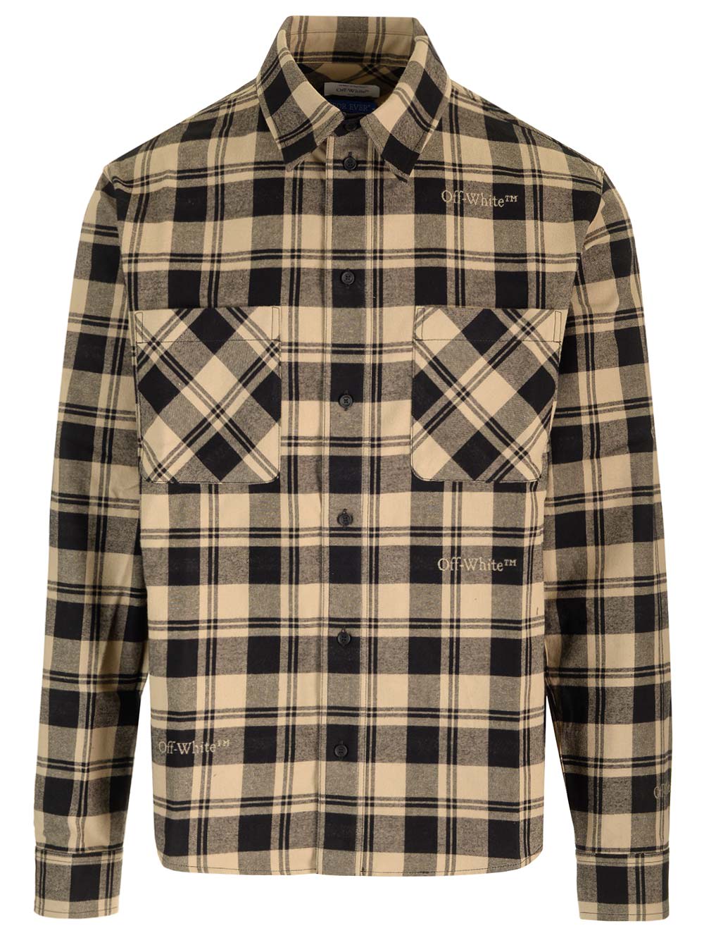 OFF-WHITE CHECKED FLANNEL SHIRT
