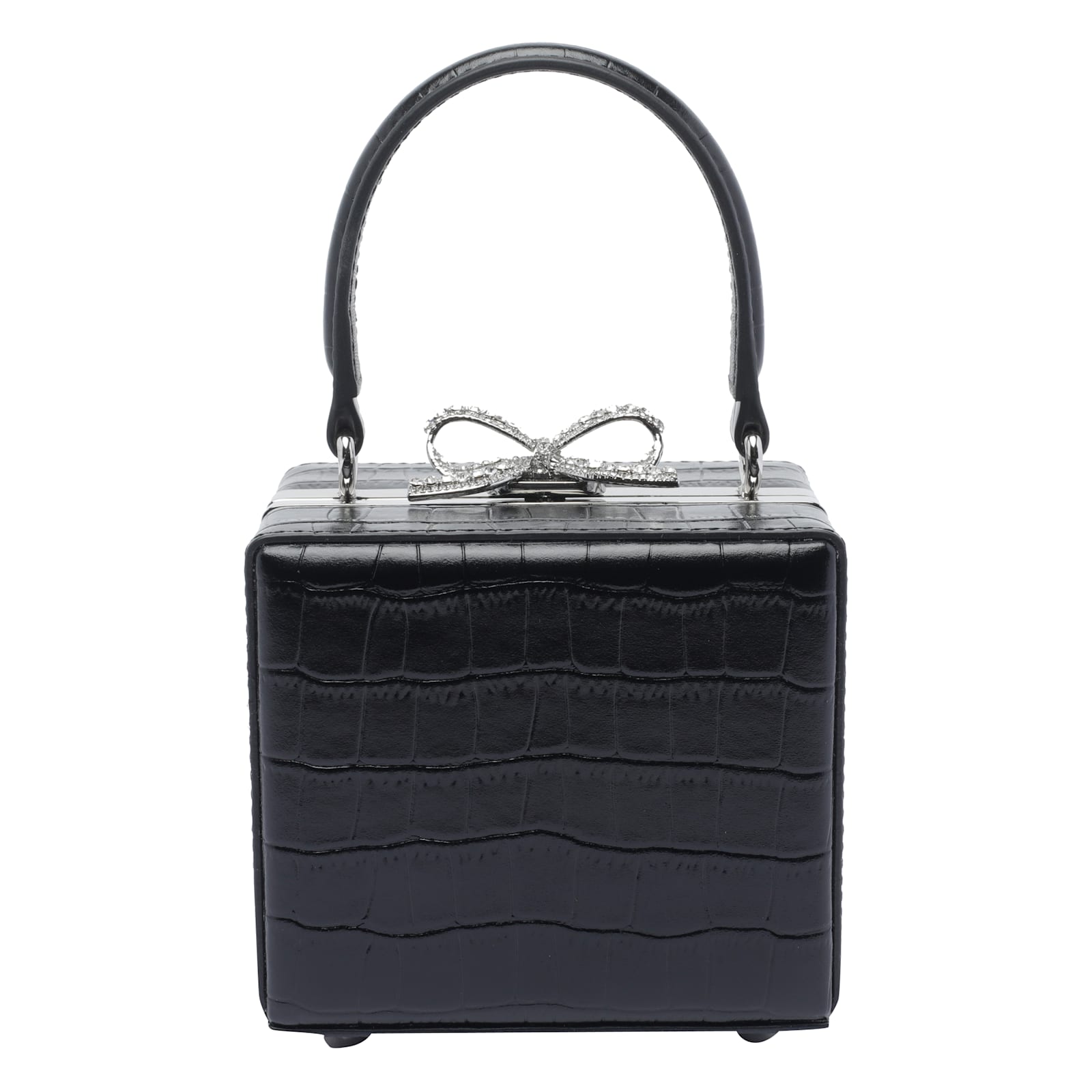 Self-portrait Croc Micro Handbag In Black
