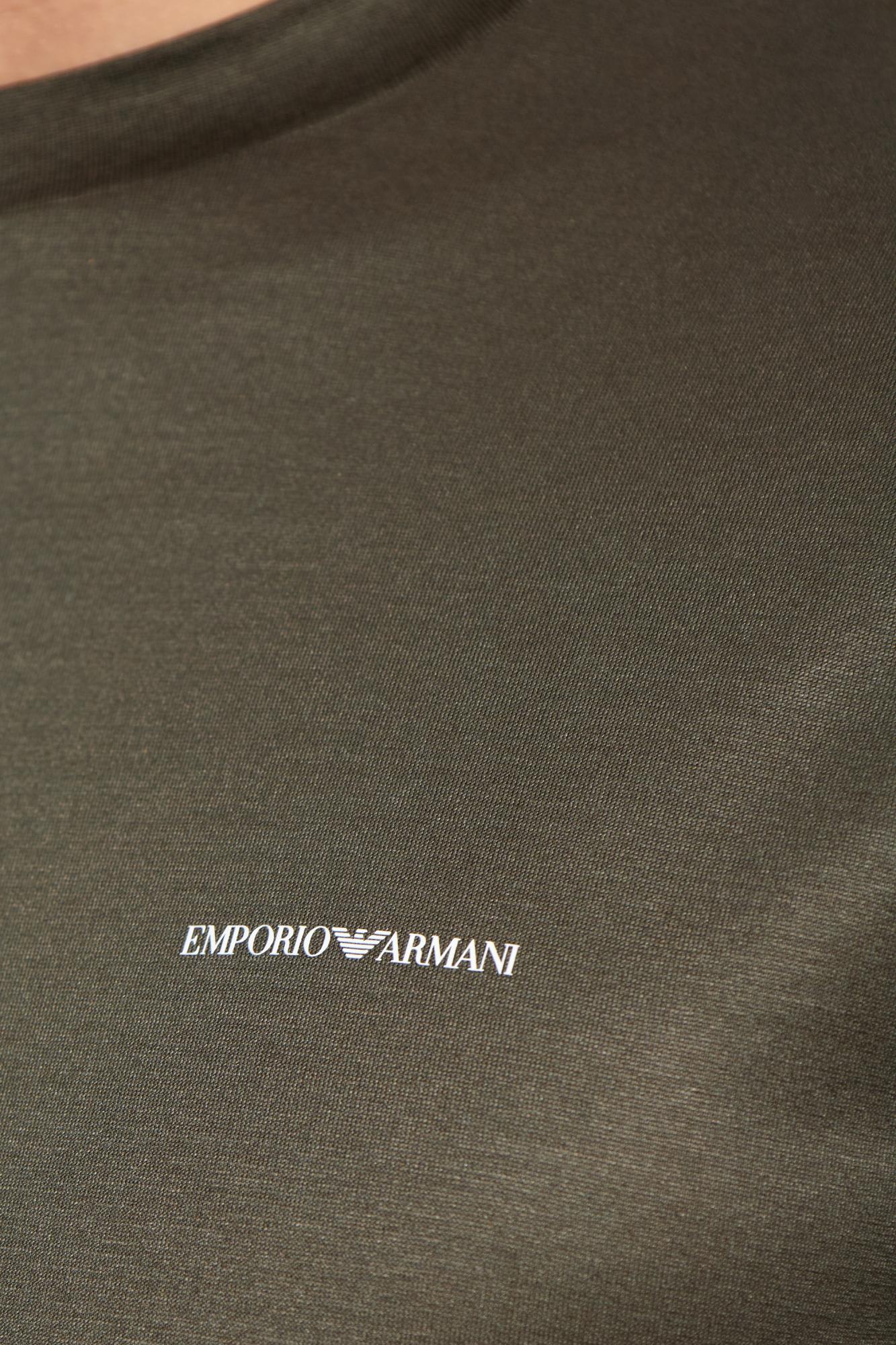 Emporio Armani Lyocell-blend Jersey T-shirt In Green