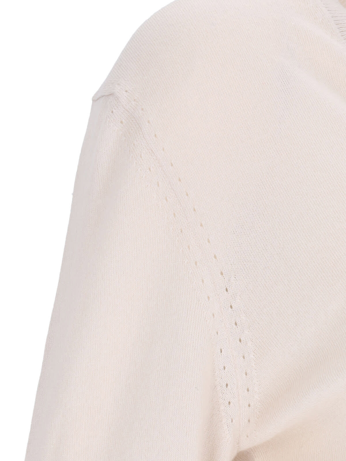 Loro Piana Classic V-neck Knitwear With Ribbed Details In Neutral