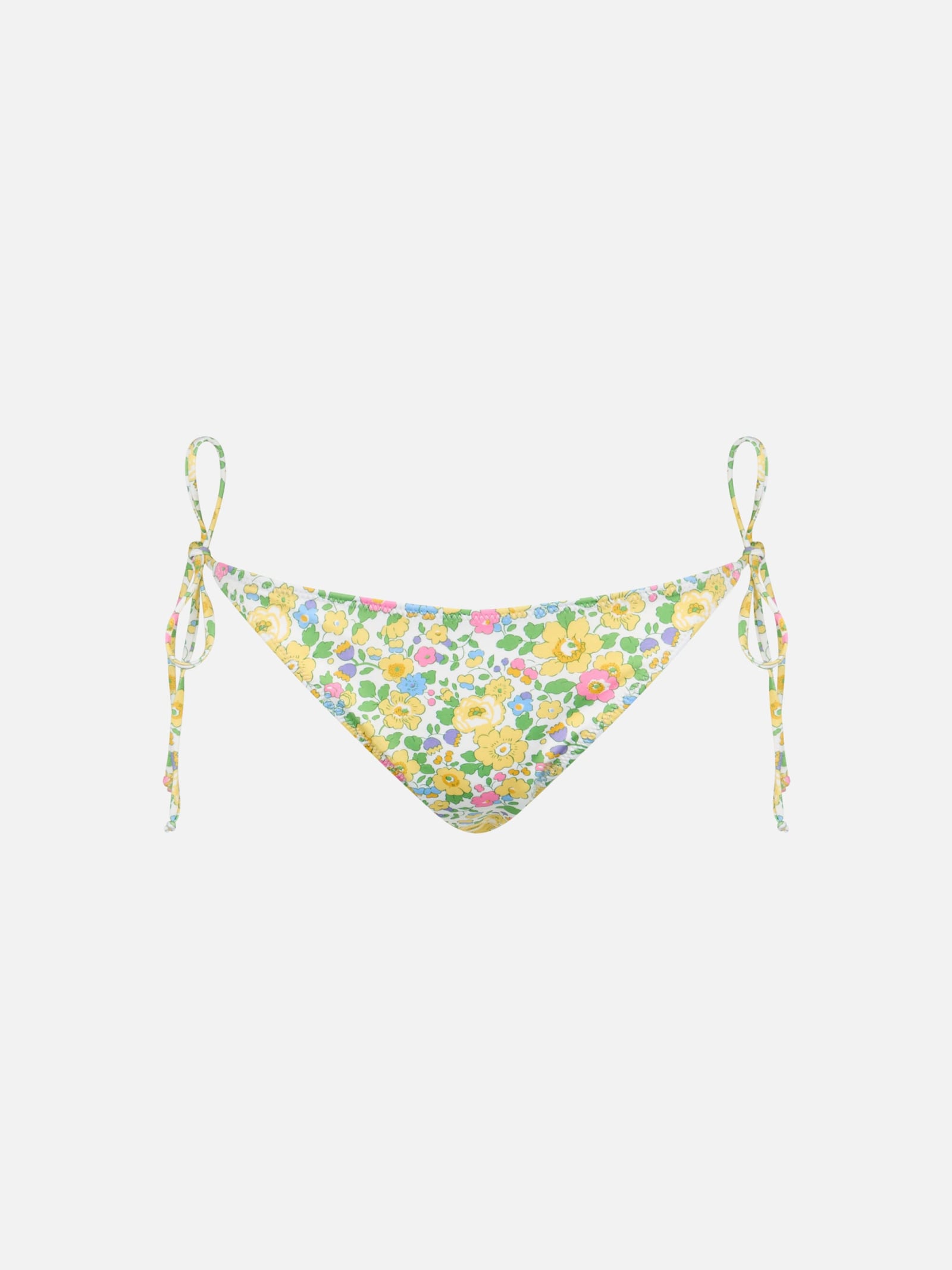 Mc2 Saint Barth Woman Betsy Classic Swim Briefs Virgo Made With Liberty Fabric In Yellow