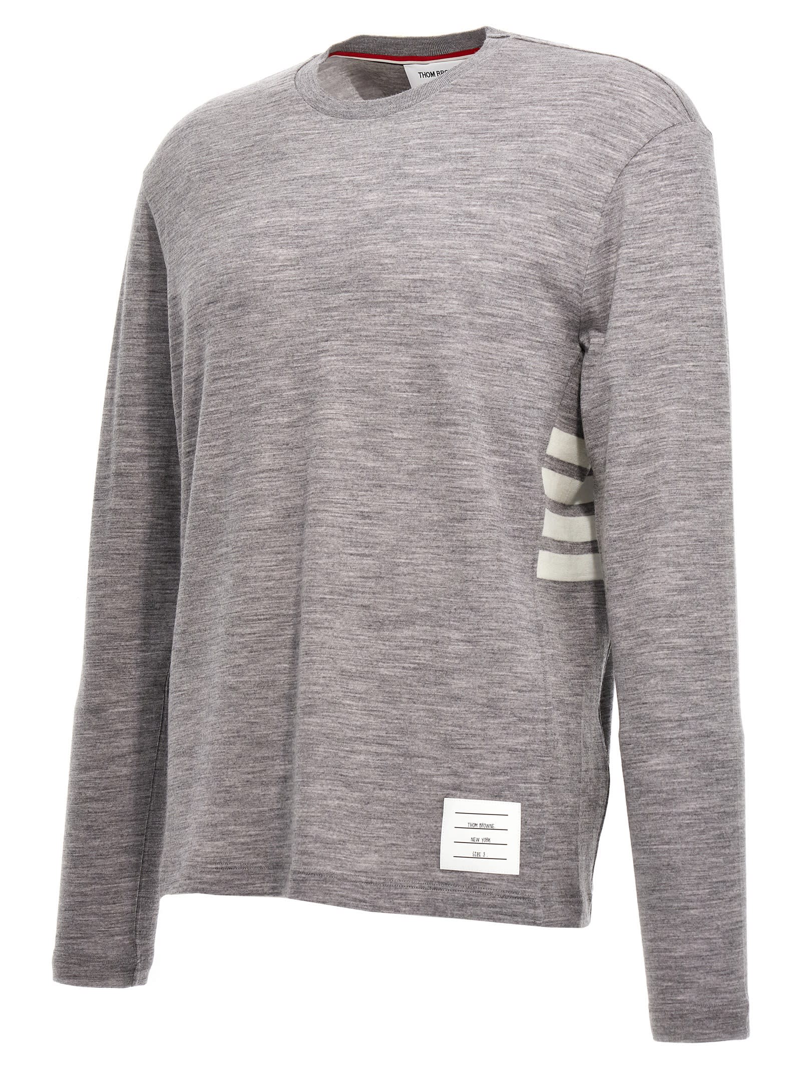 Shop Thom Browne Maglia 4 Bar In Grey