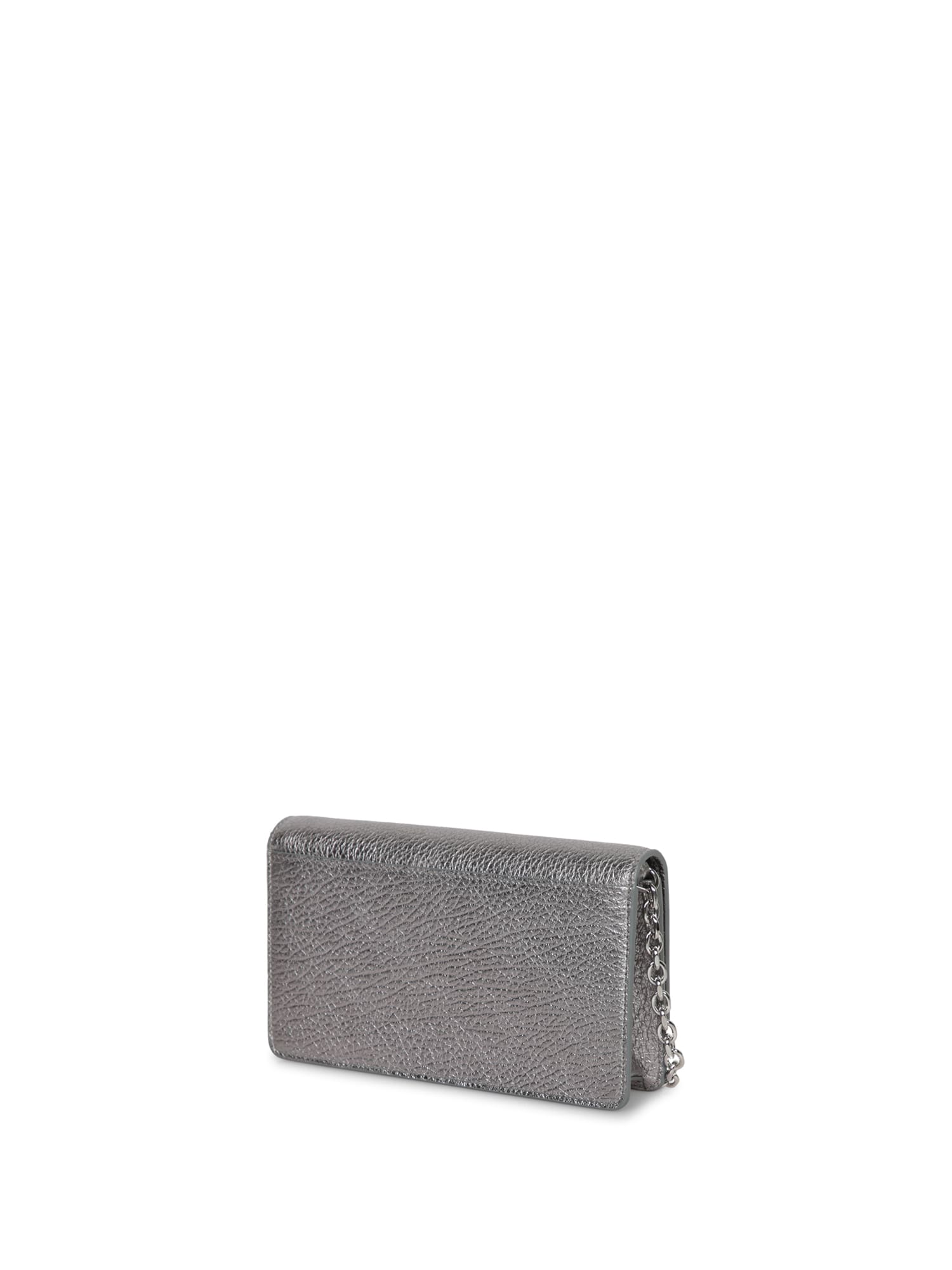 Shop Maison Margiela Silver Wallet On Chain Bag In Metallic