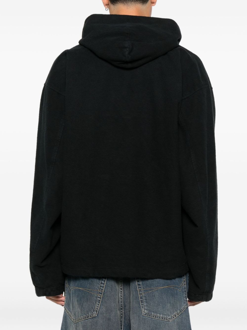 Balenciaga Hooded Zip-up Jacket For Men In Black