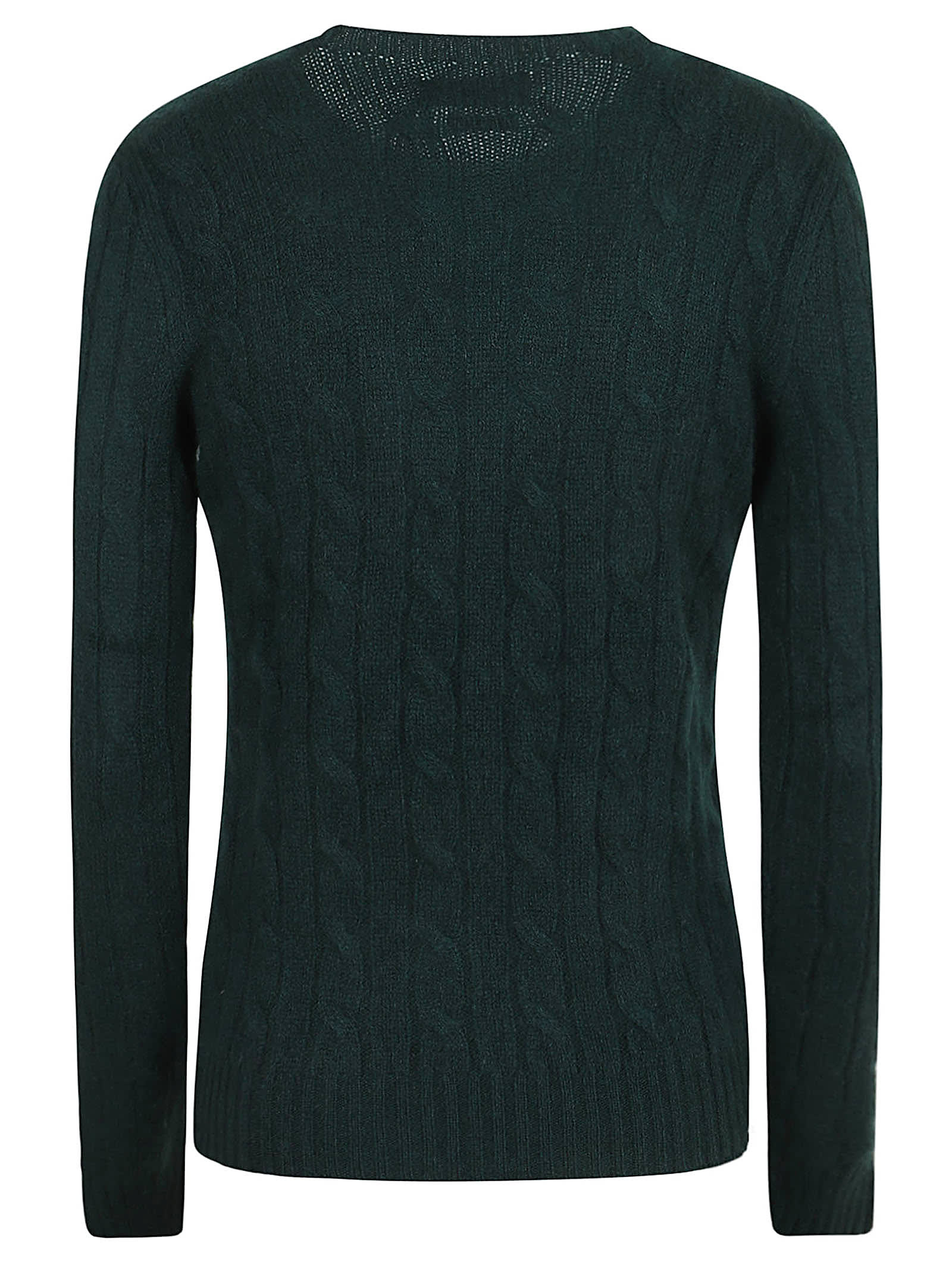 Polo Ralph Lauren Julianna Cable Knit Crewneck Pullover In Moss Agate