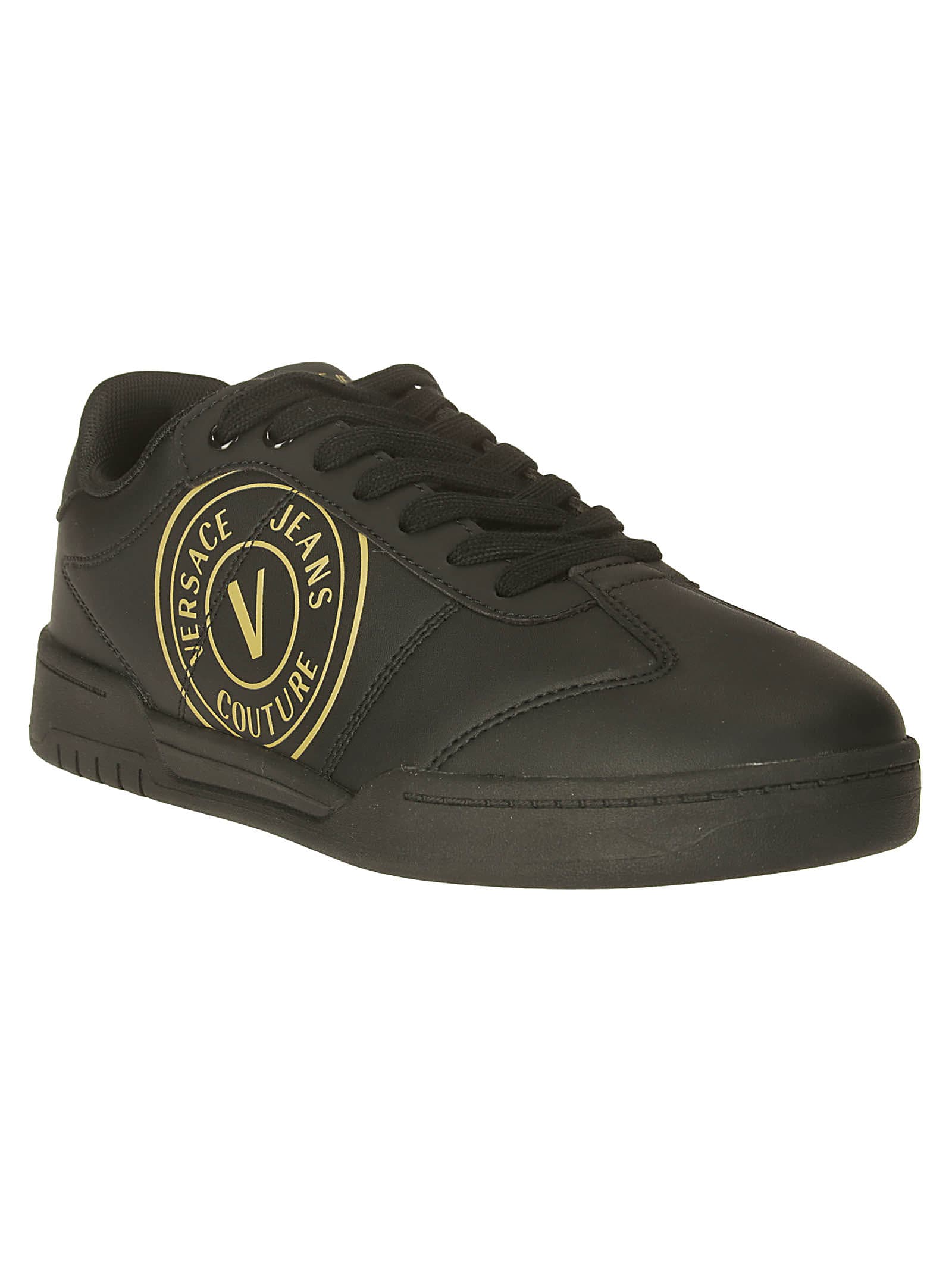 Shop Versace Jeans Couture Fondo Brooklyn Dis. Sd1 Shoes In Black/gold