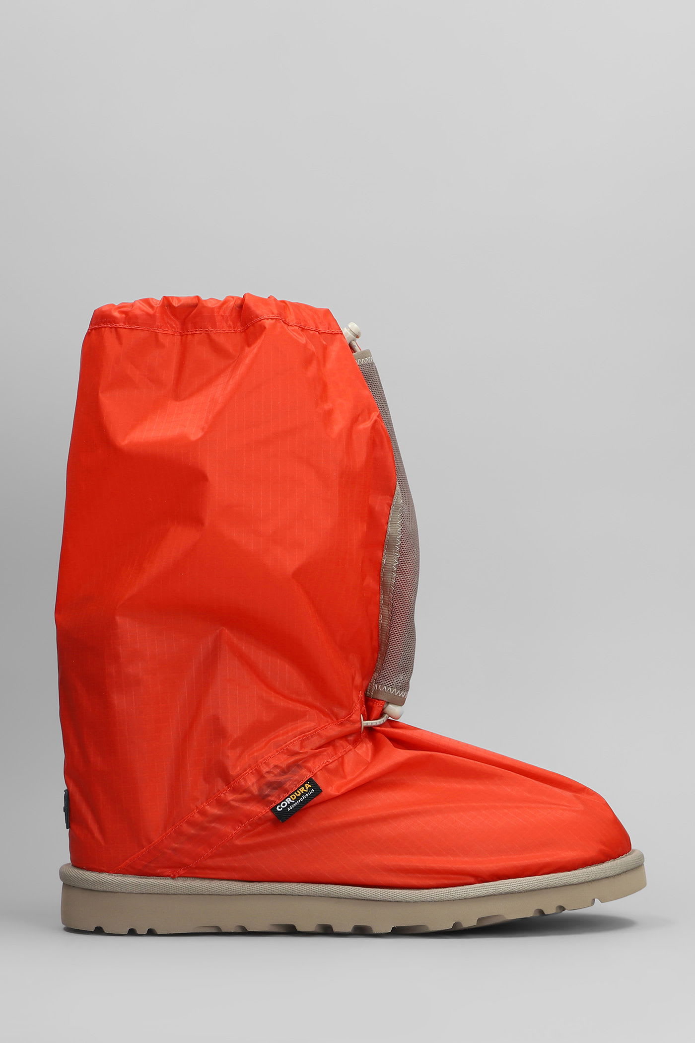 Ugg Classic Mini Low Heels Boots In Red Nylon In Red