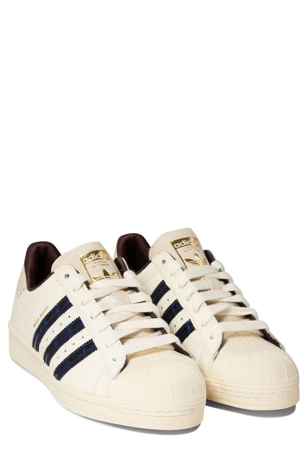 Shop Adidas Originals By Wales Bonner X Wales Bonner Superstar Embossed Sneakers In White