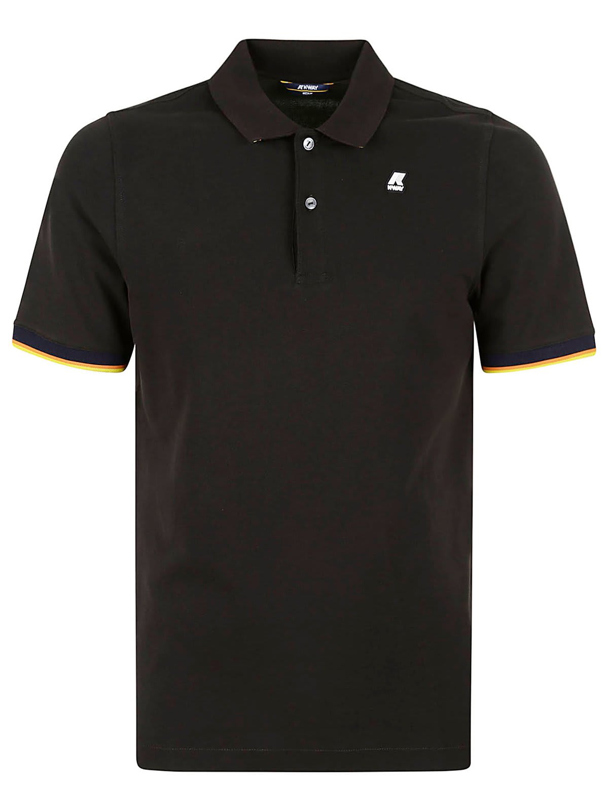 Shop K-way Short-sleeved Polo Shirt In Nero