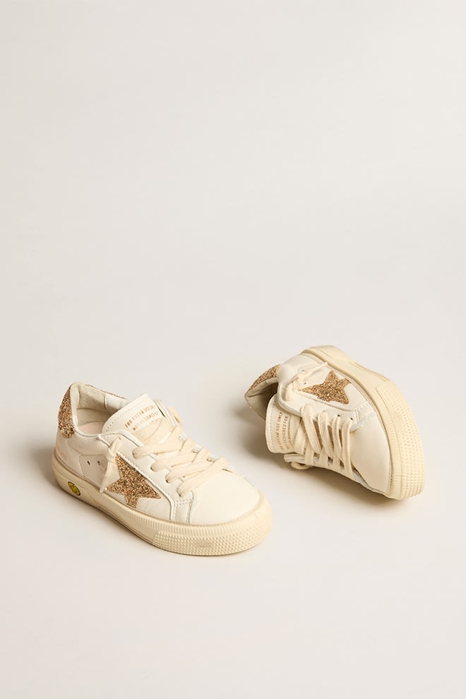 Shop Golden Goose Sneakers May In White/gold