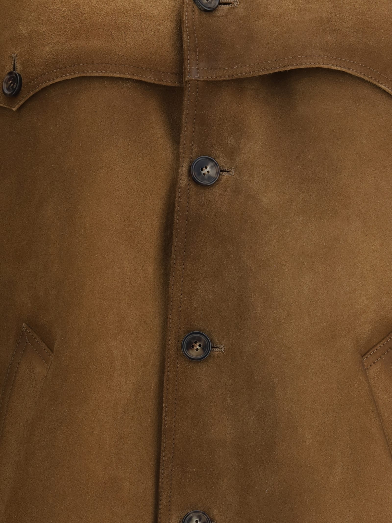 Prada Leather Jacket In Brown