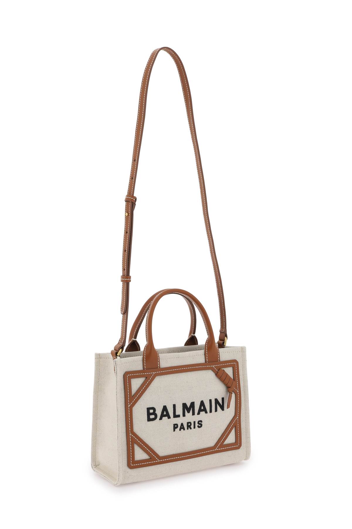 Shop Balmain Small B-army Crossbody Bag In Naturel\marron