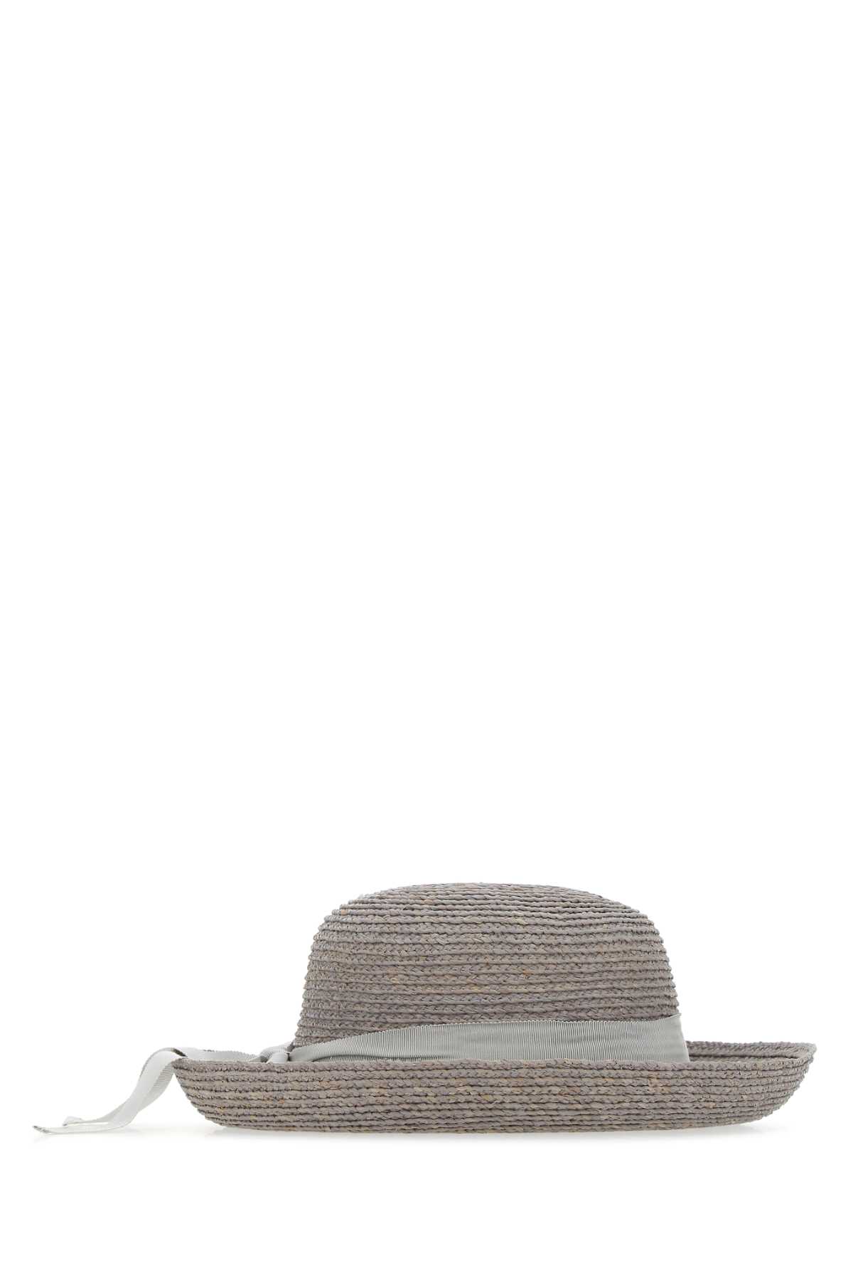 Shop Helen Kaminski Grey Raffia Hat In Eclmelmoo