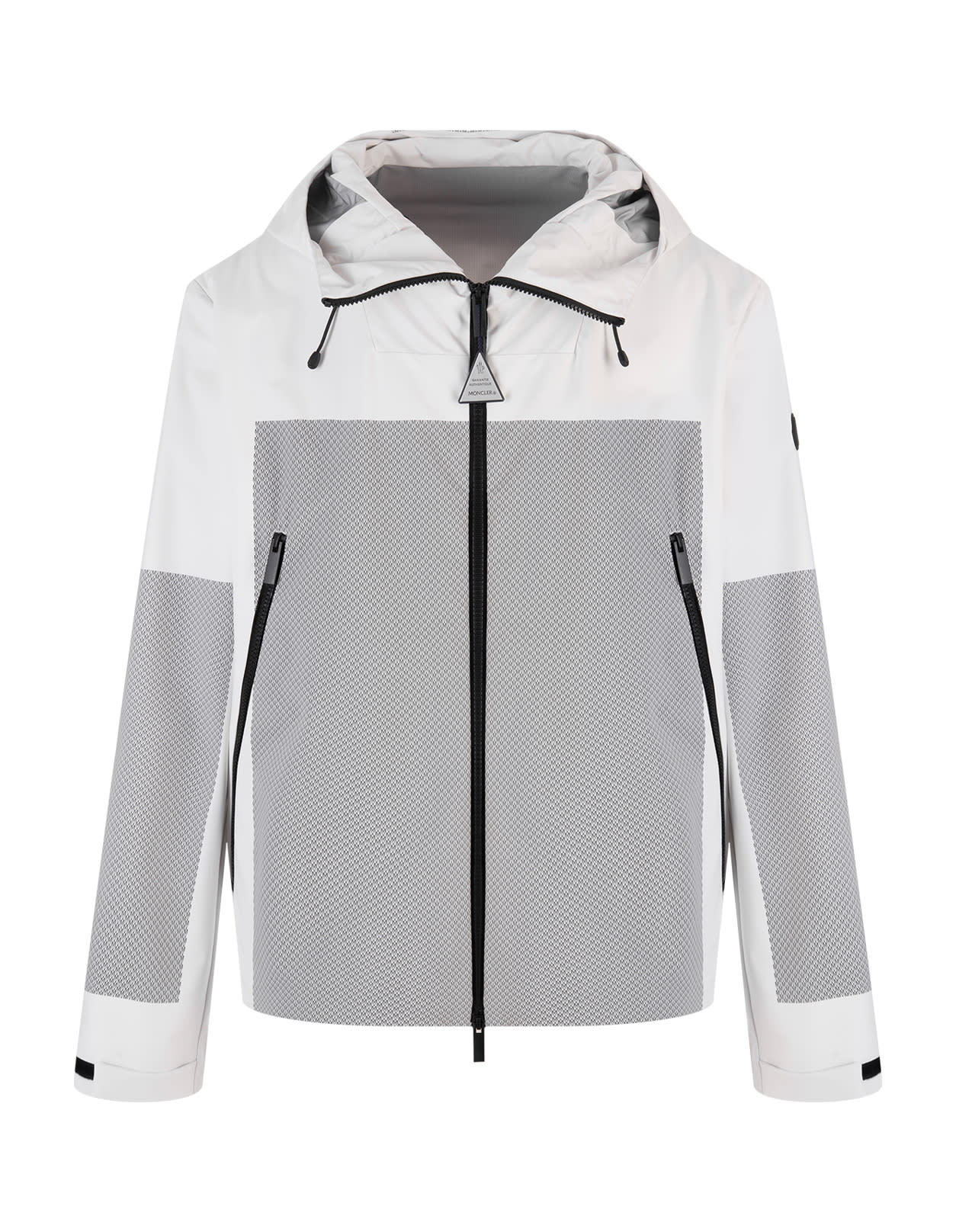 Moncler Basic 'oise' Monogram Nylon Windbraker Jacket In White