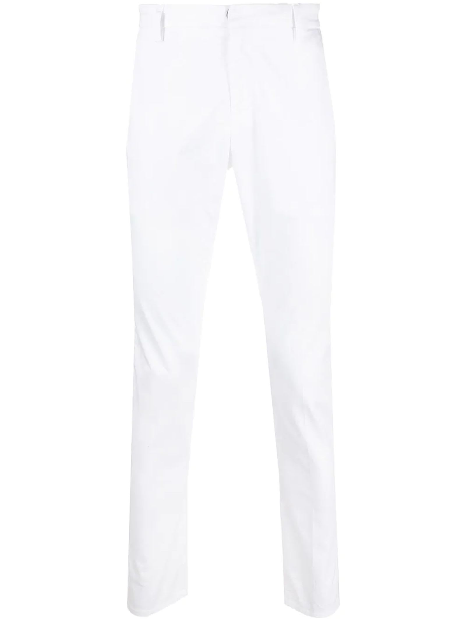 Dondup White Cotton Chino Trousers