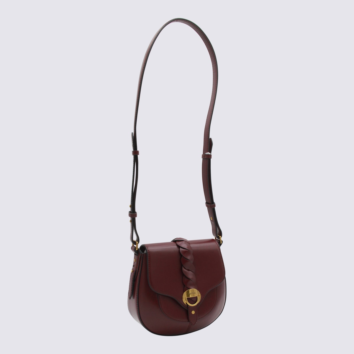 Isabel Marant Dark Red Leather Shoulder Bag In Purple