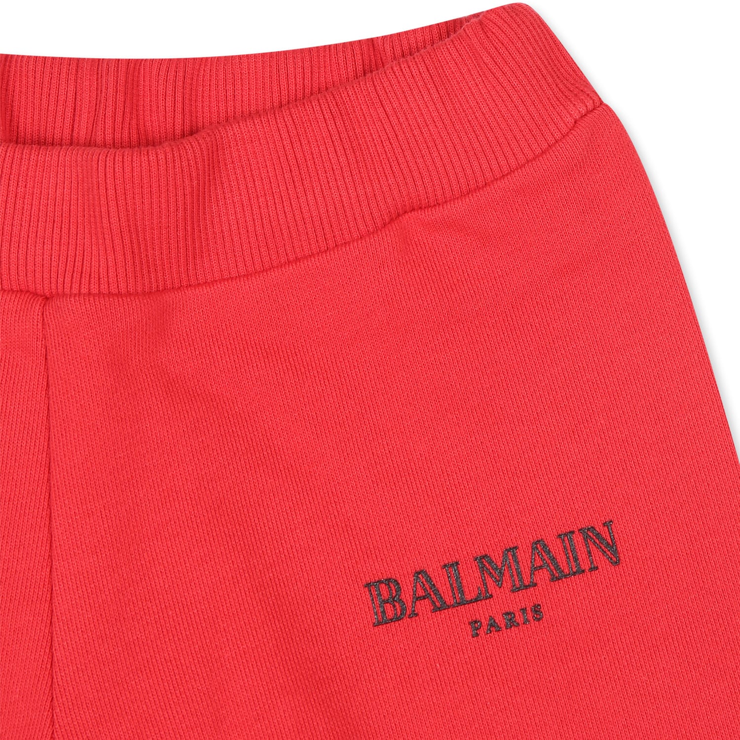 Shop Balmain Red Trousers For Babykids With Logo