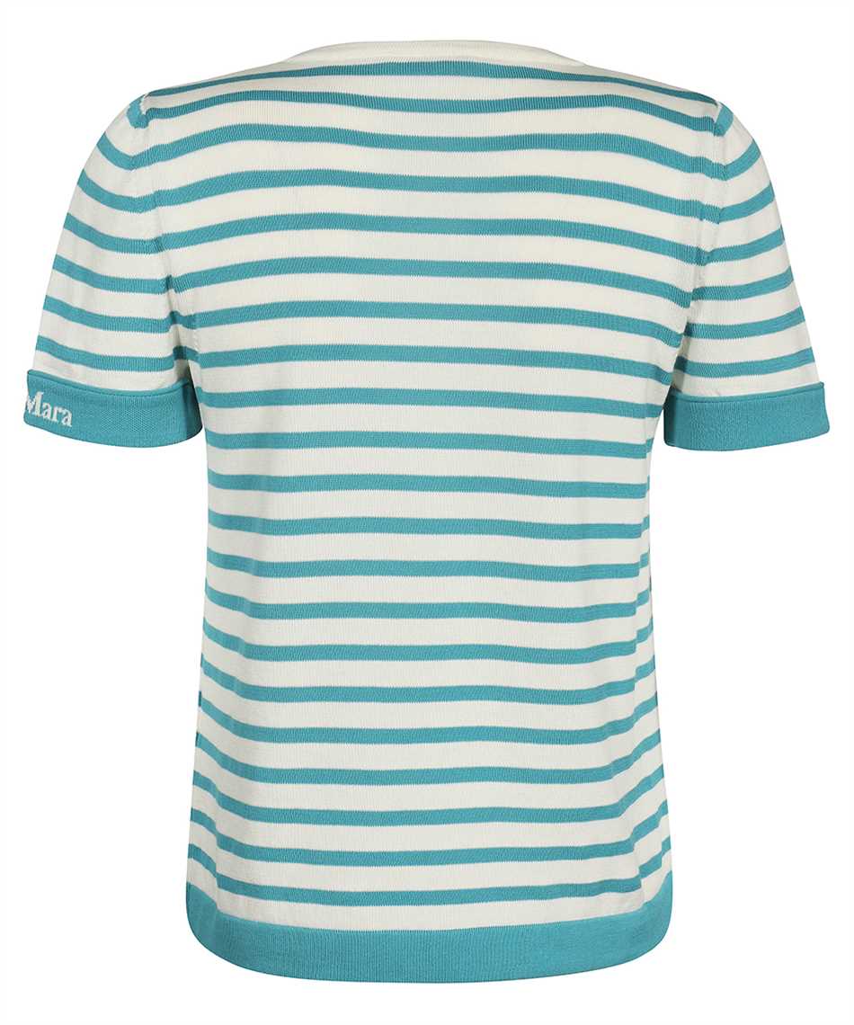 Max Mara Cotton Knit T-shirt In Blue