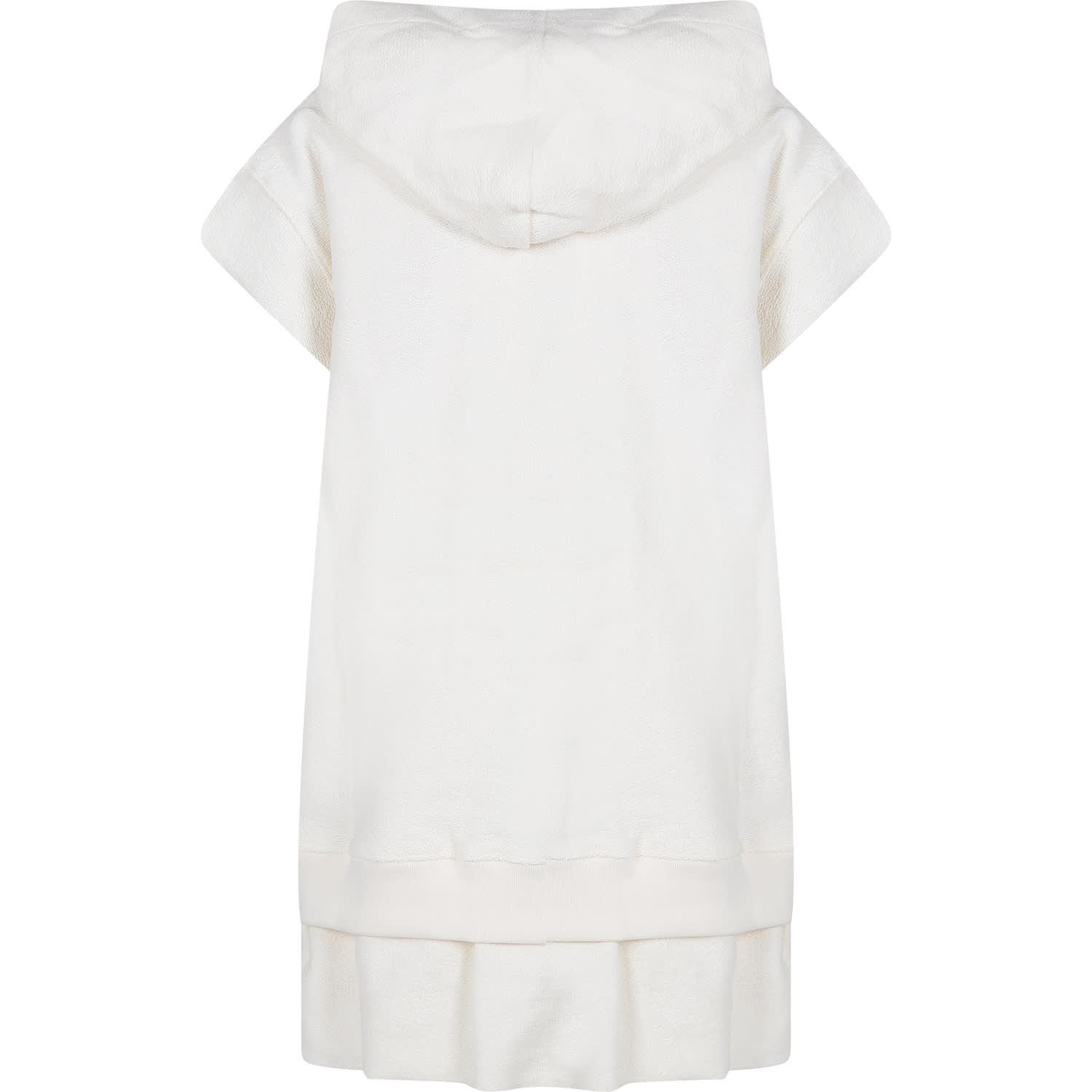 Shop Msgm Ivory Dress For Girl With Logo