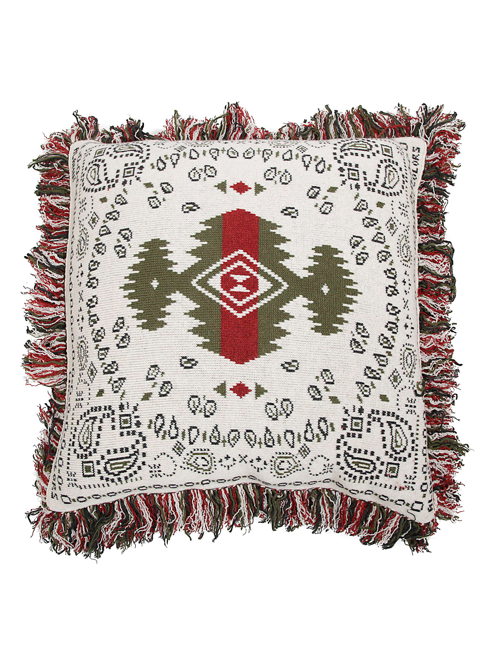 Alanui Bandana Jacquard Cushion In White