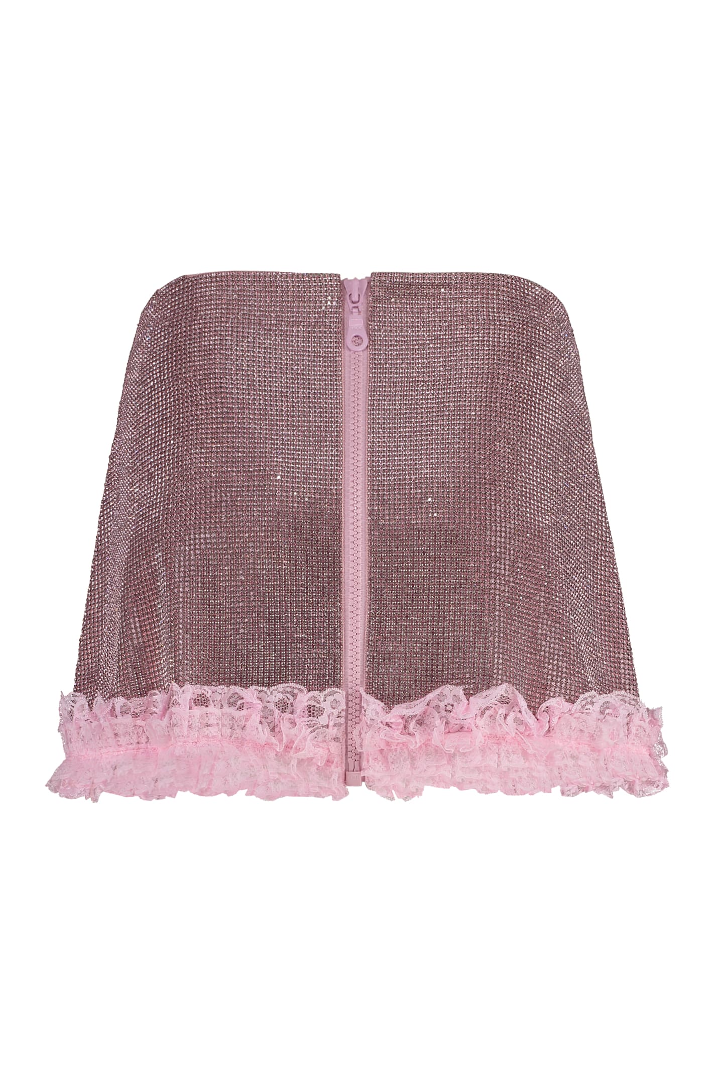 Self-portrait Crystal Miniskirt In Pink