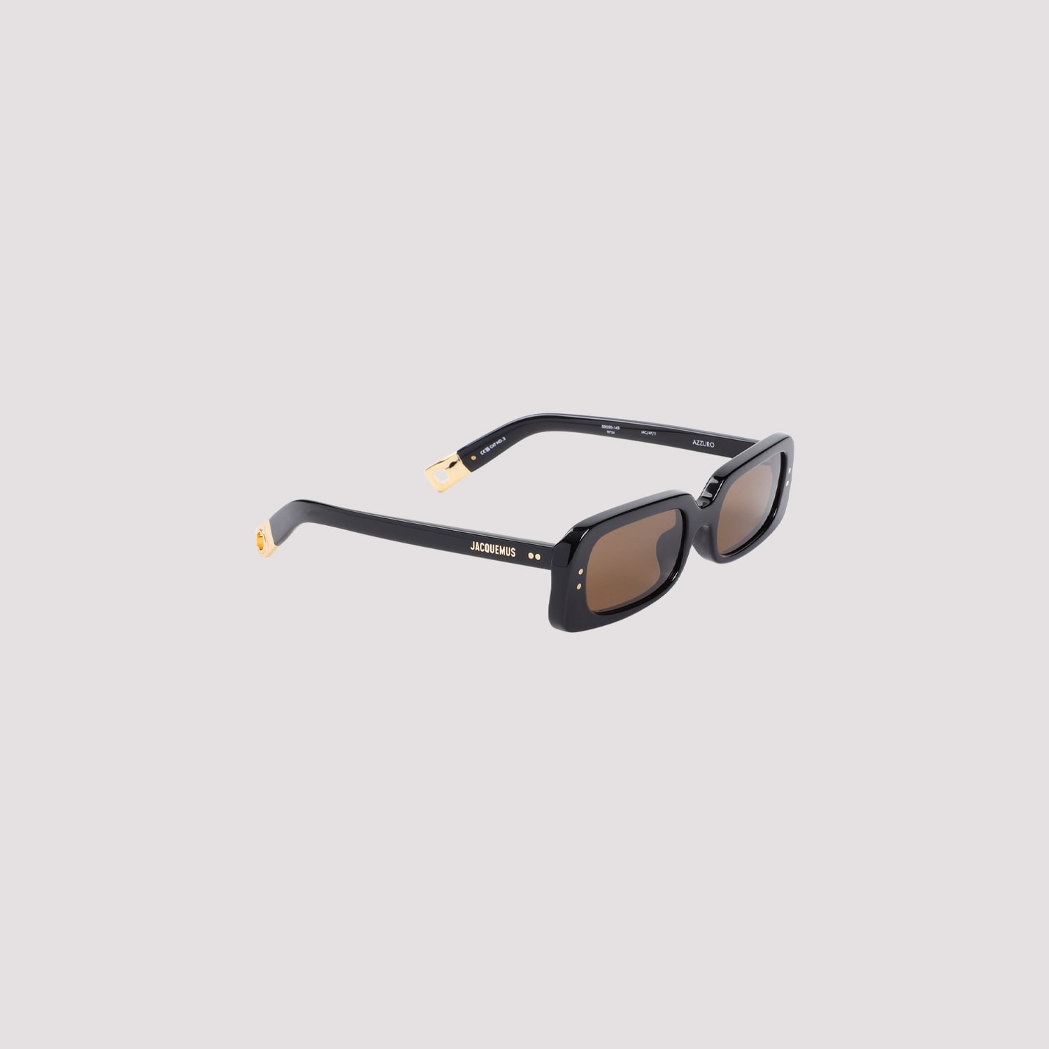 Shop Jacquemus Les Lunettes Sunglasses In Black Yellow Gold Brown