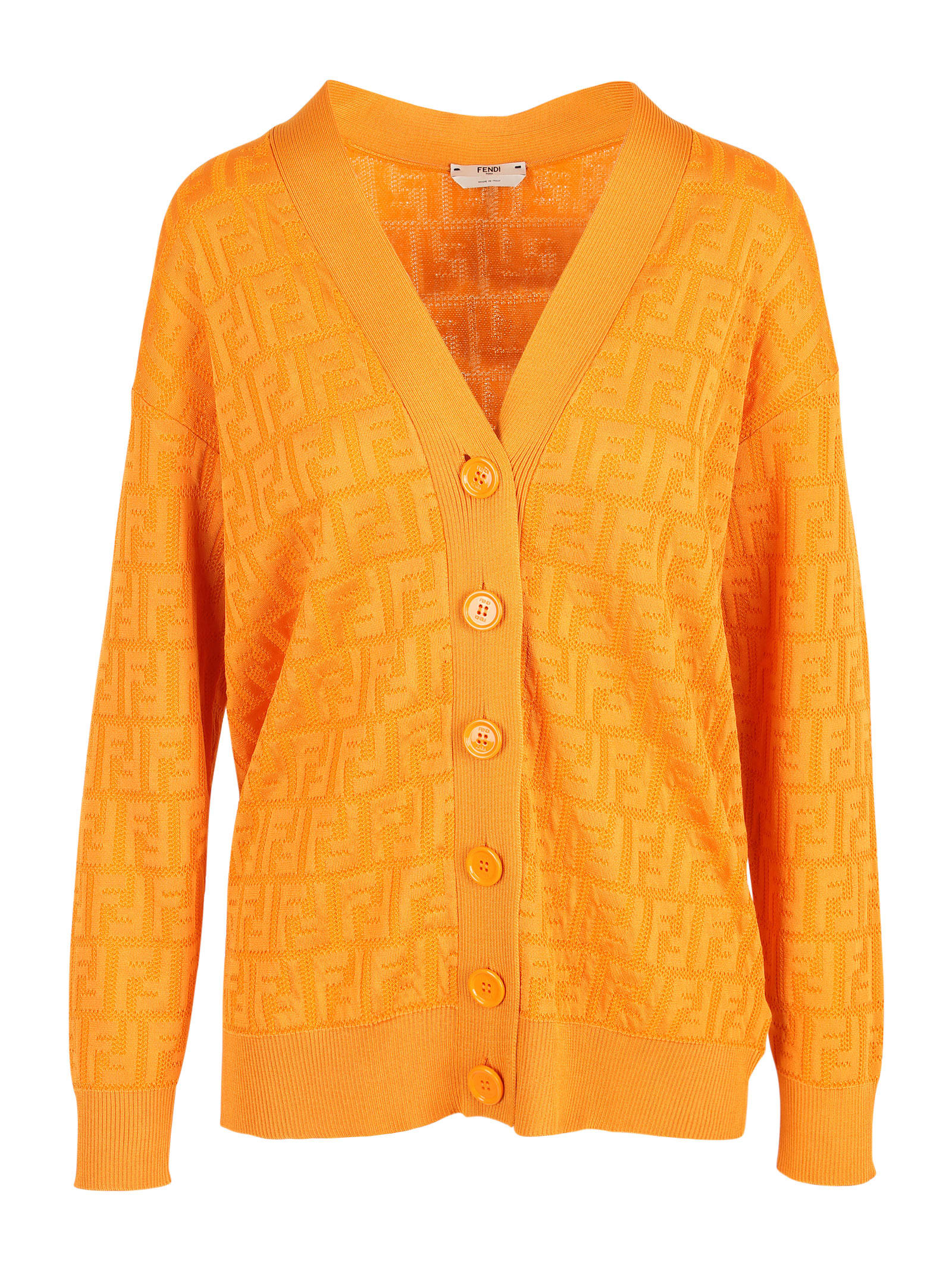 Fendi Cotton Sweater In Orange