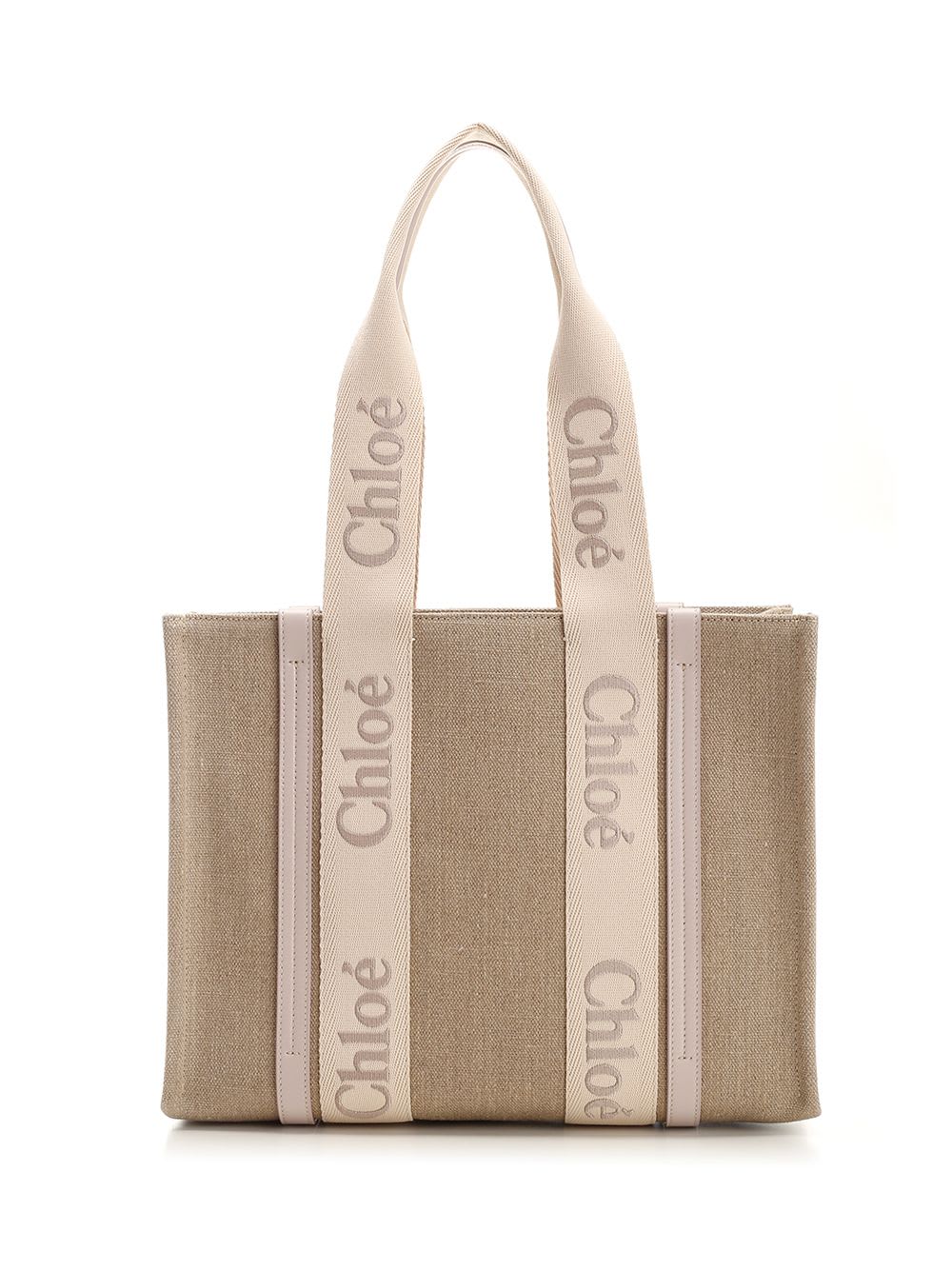 Shop Chloé Medium Woody Tote Bag In Beige