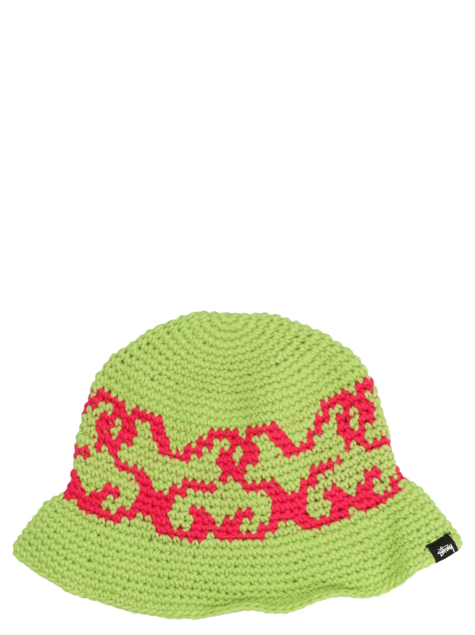 Stussy Intarsia-knit Wide-brim Bucket Hat In Green | ModeSens