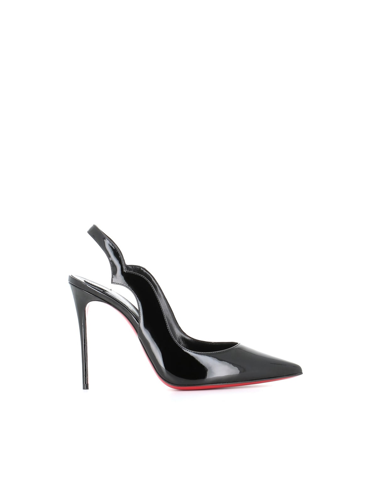 Christian Louboutin Hot Chick Sling 100 Patent Slingback Pump In Black