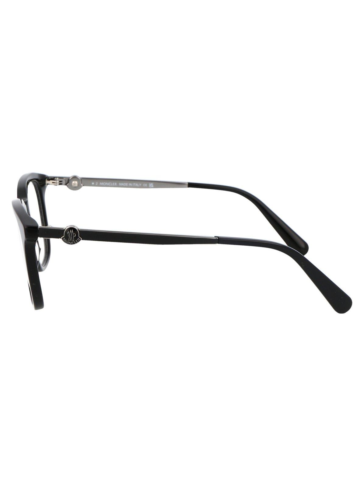 Shop Moncler Square Frame Glasses In 001