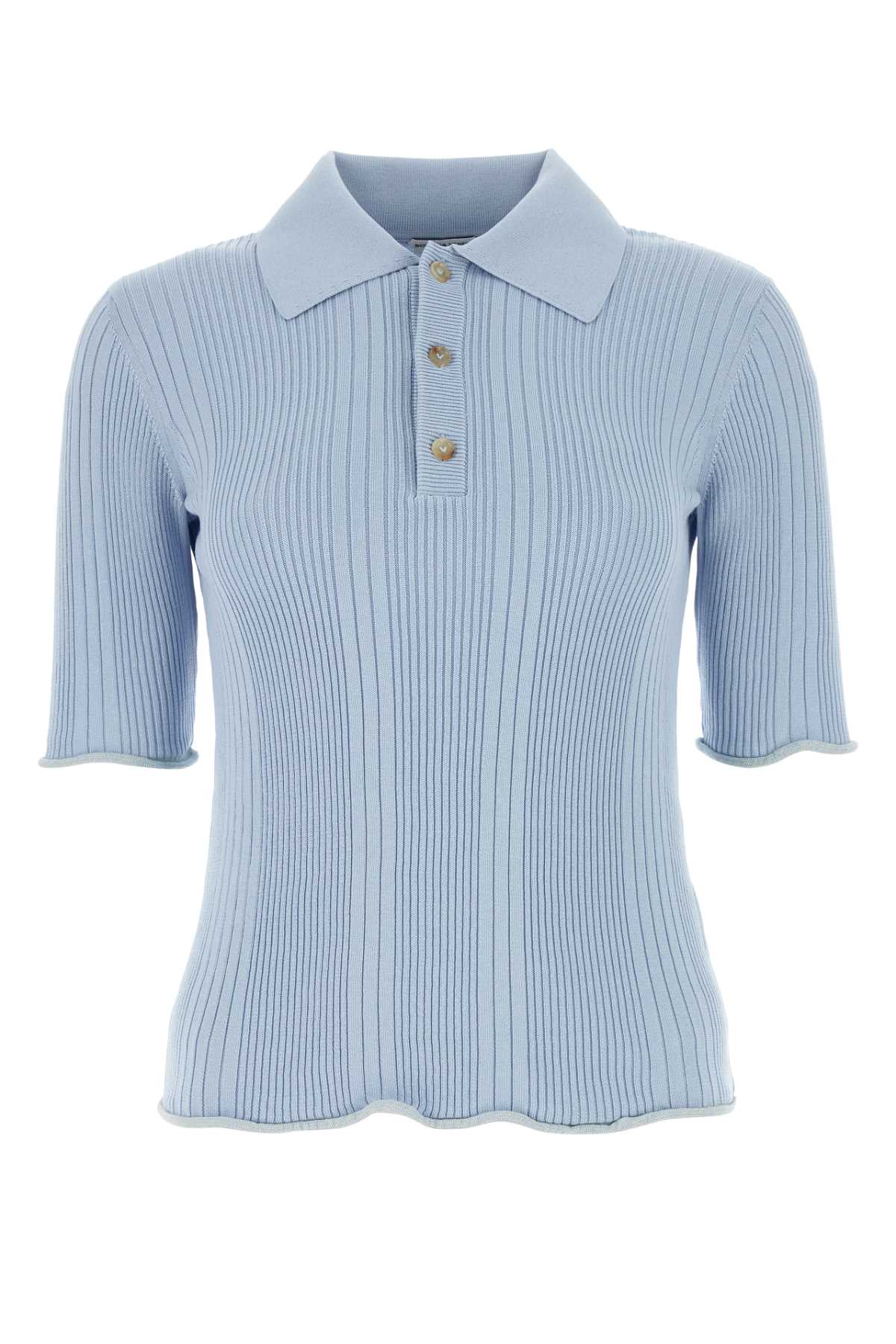 Pastel Light-blue Cotton Polo Shirt