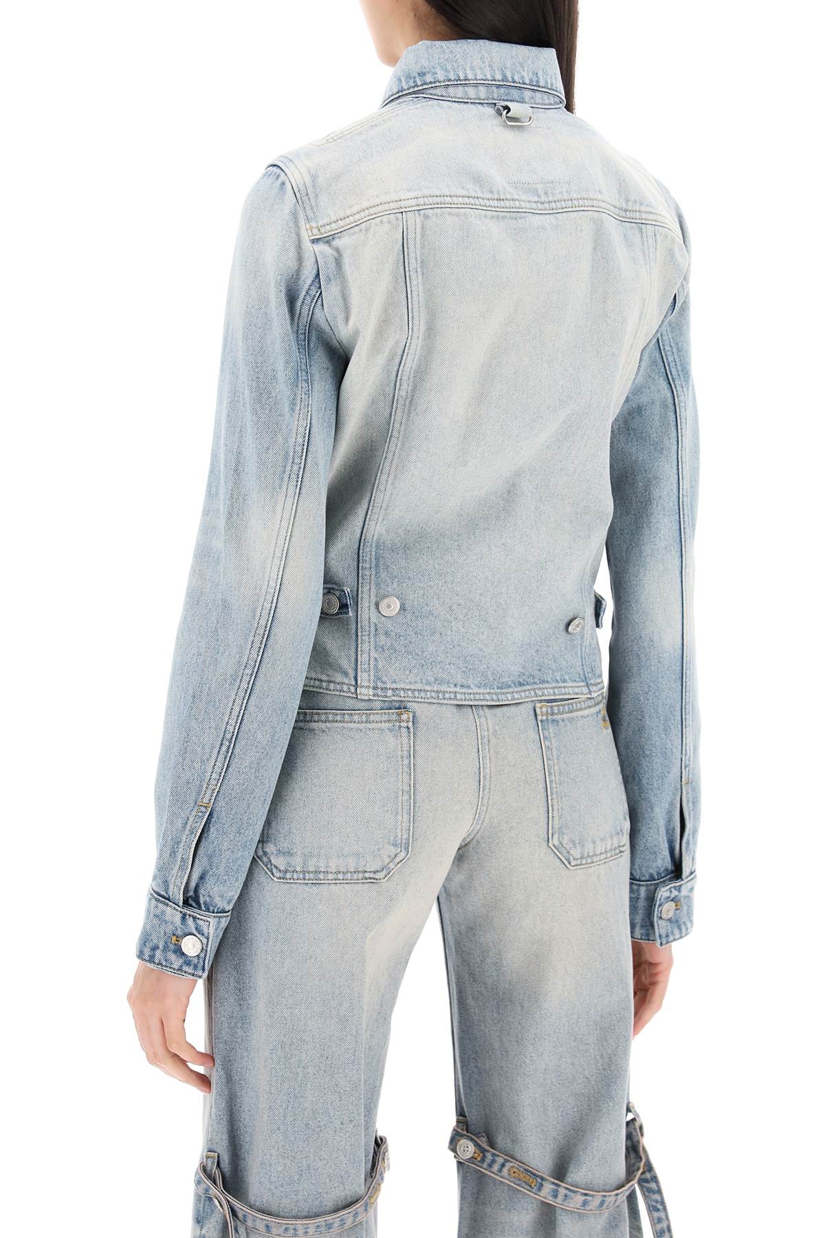 Shop Courrèges Denim Trucker Jacket For In Light Blue Wash (light Blue)