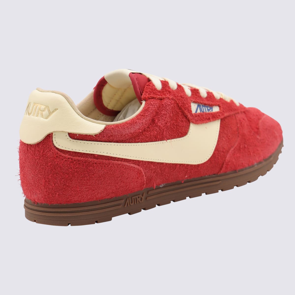 Autry Windspin Sneakers In Suede And Parrot Leather And Rutabaga