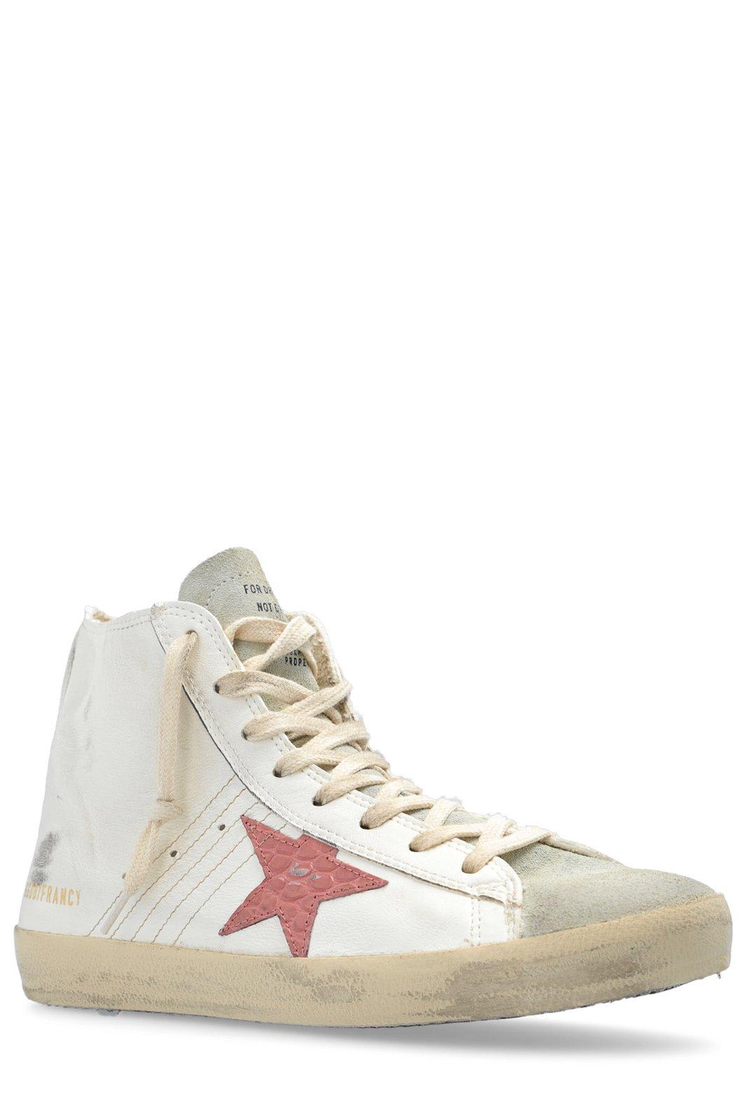 Shop Golden Goose Francy Classic High-top Sneakers In Cream