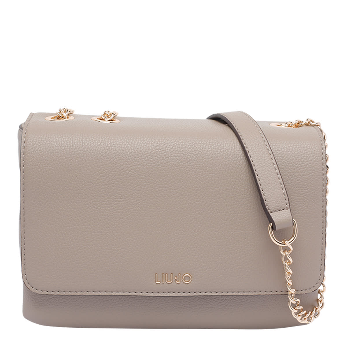 Liu •jo Logo Shoulder Bag In Sand