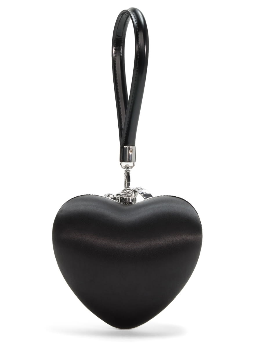 Shop Self-portrait Heart Pochette In Black