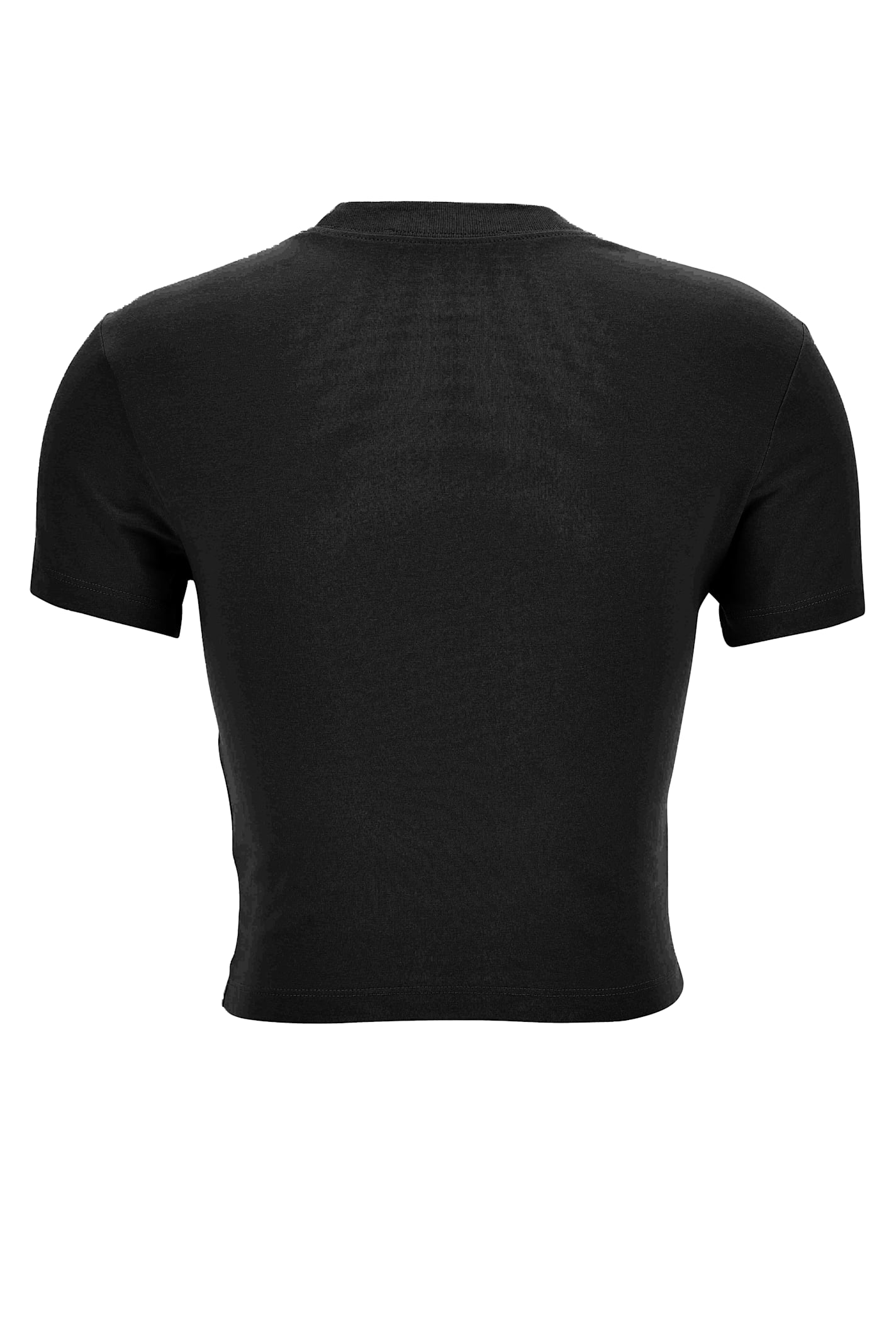 Versace Jeans Couture Black T-shirt With Embroidered Logo In Black
