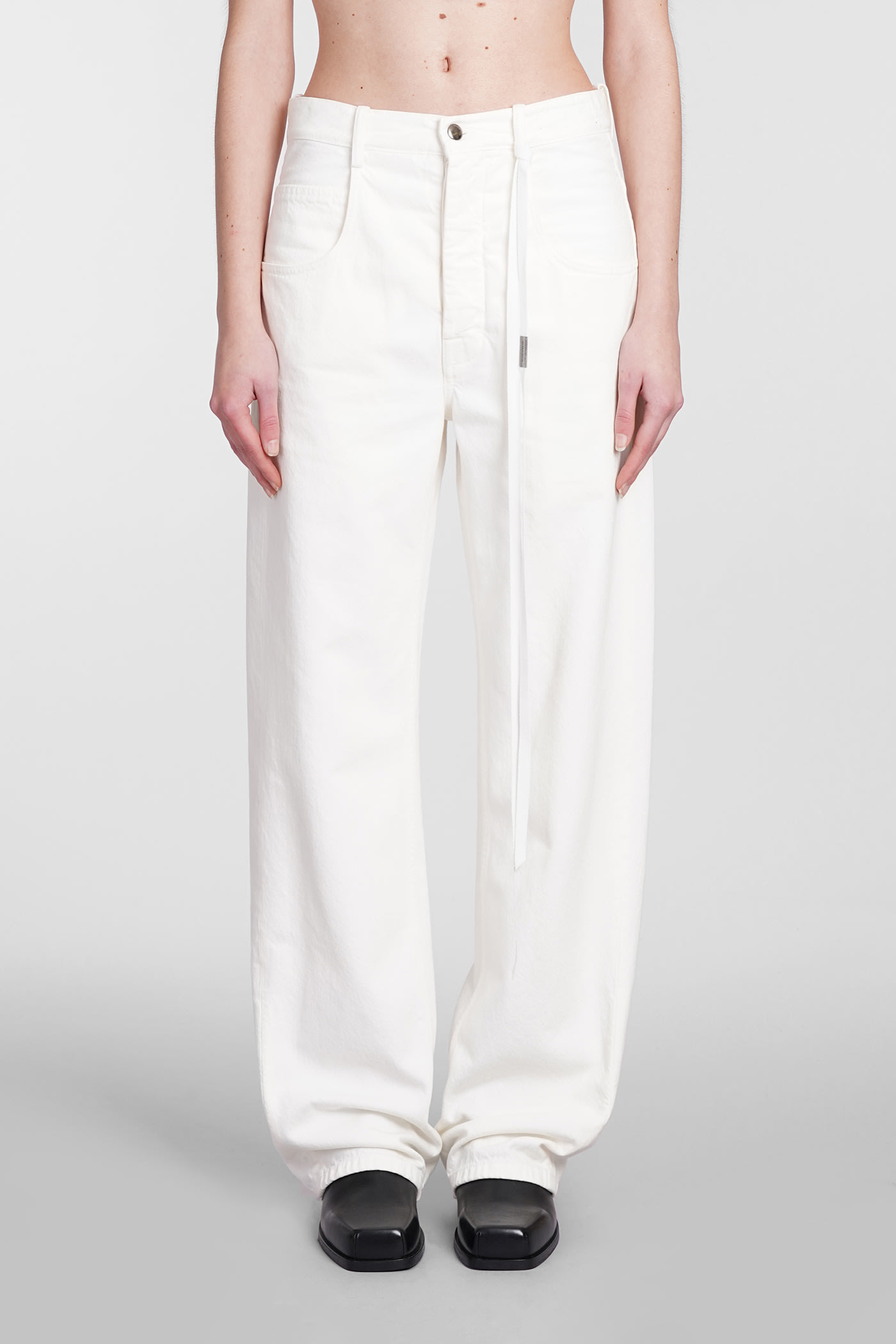 Ann Demeulemeester Jeans In White Cotton
